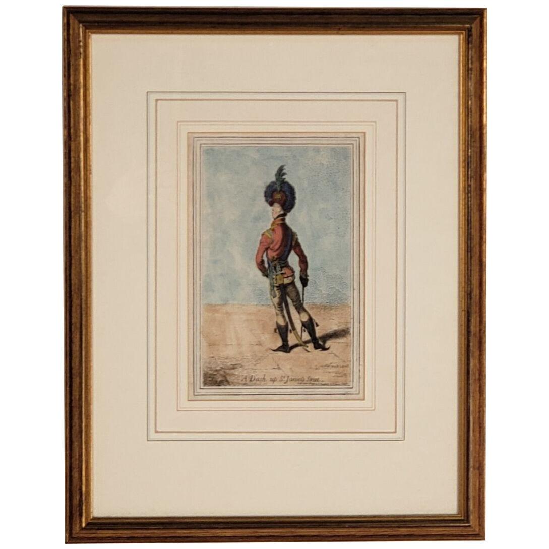 Hand Colored Engraving of the Queen's Guards