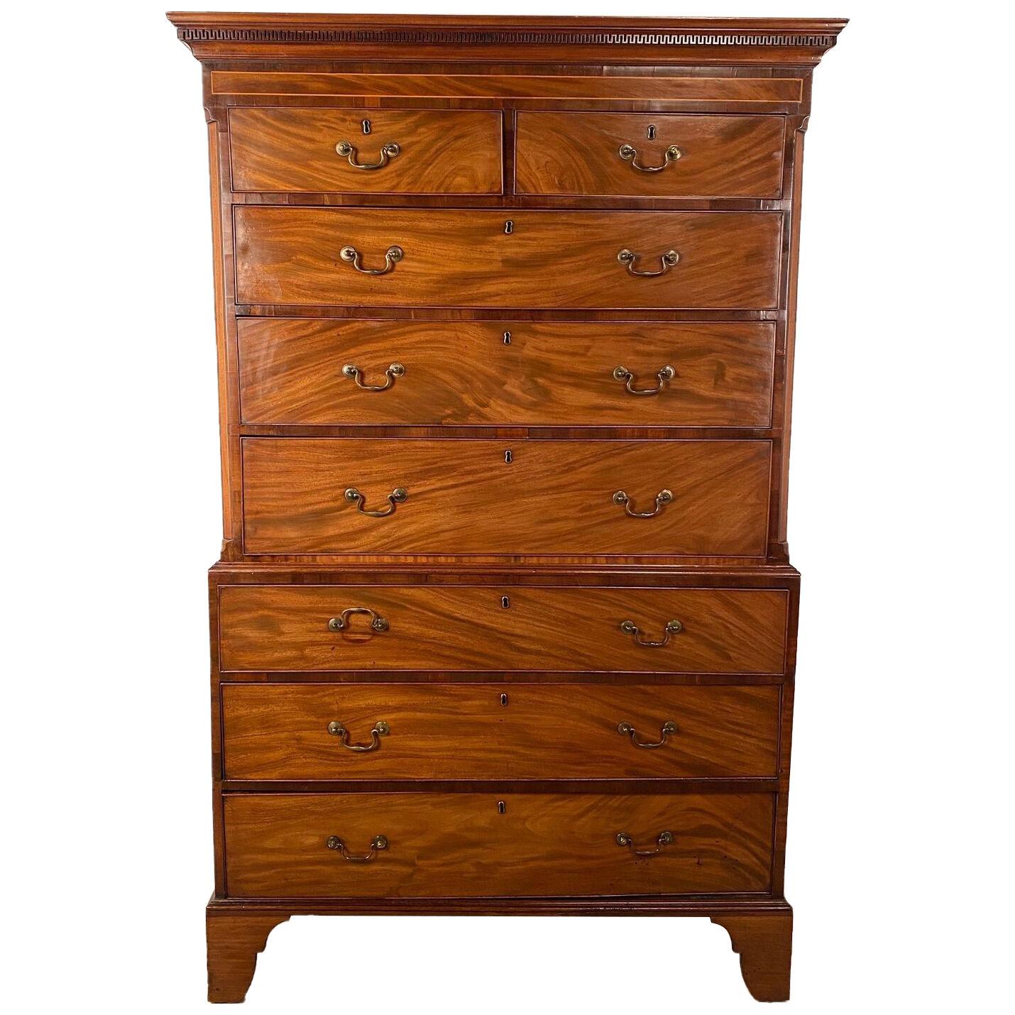 Chippendale Chest on Chest or Tallboy, England circa 1790
