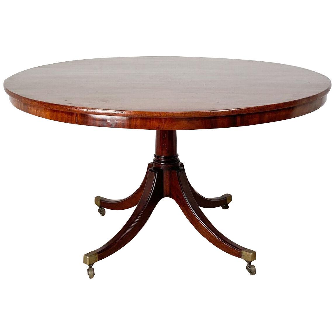 19th Century English Mahogany Round Center Table