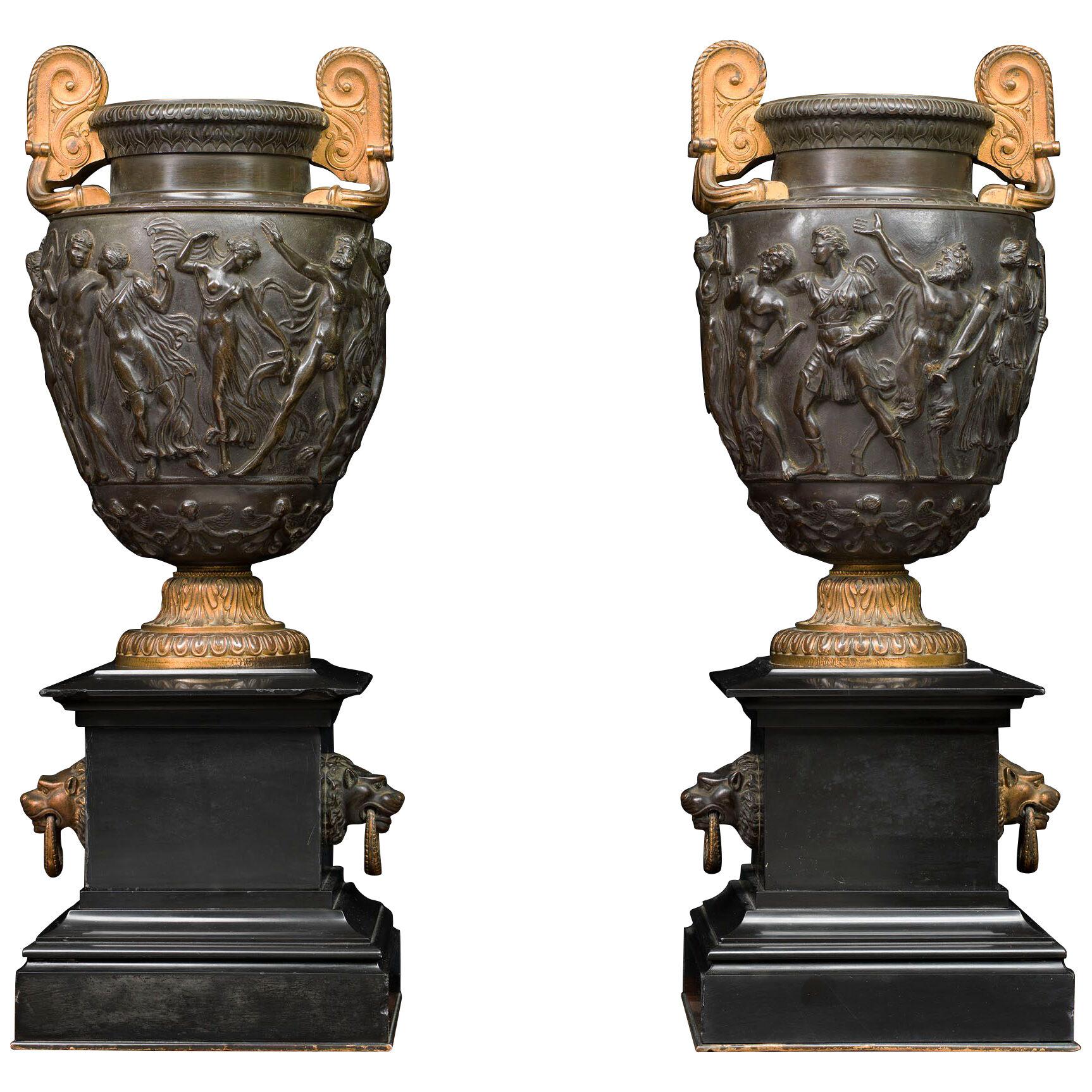 Pair of 19th Century Bronze Grand Tour Townley Vases