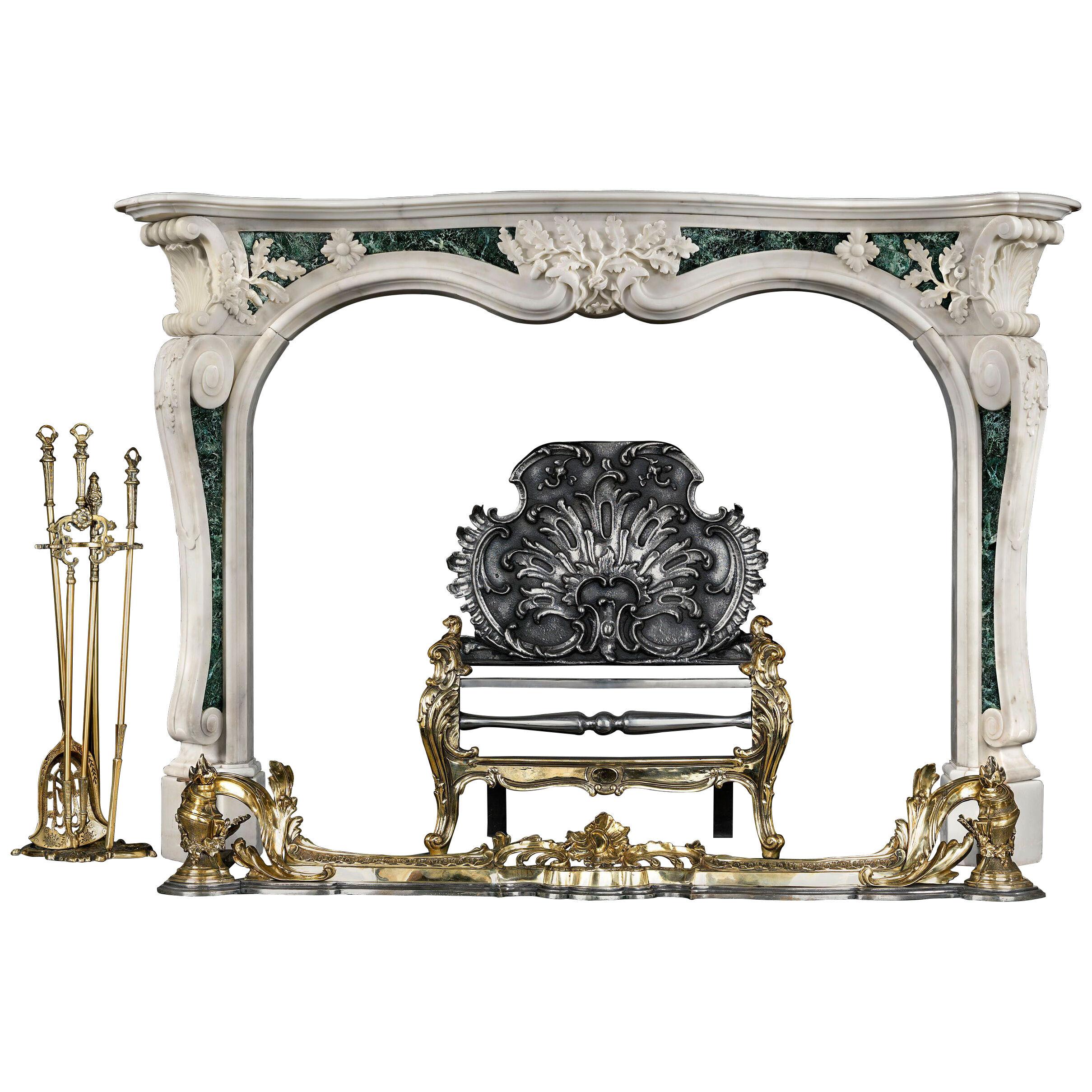 Rare English Rococo Georgian Marble Fireplace 