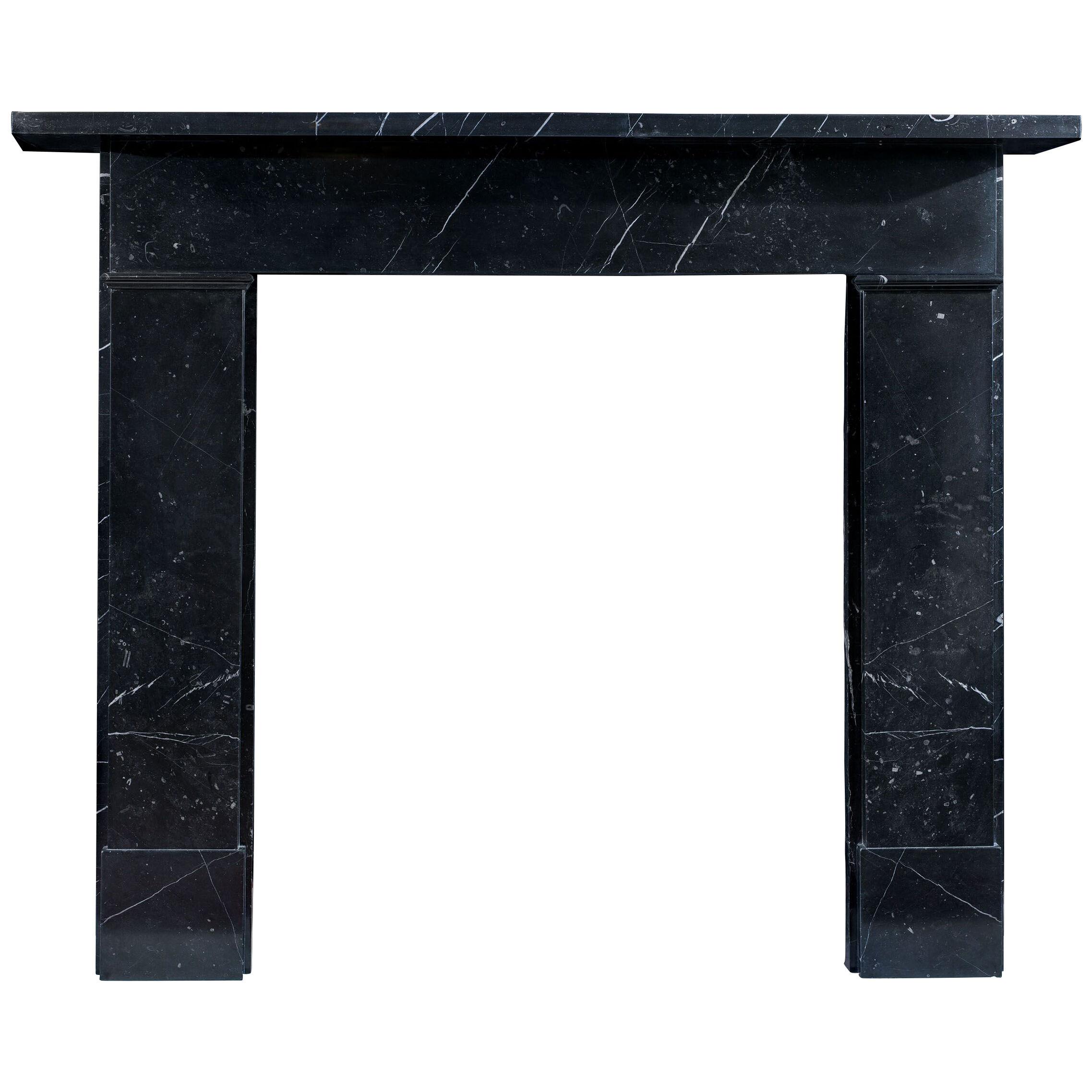 Antique Kilkenny Marble Black Fossil Fireplace