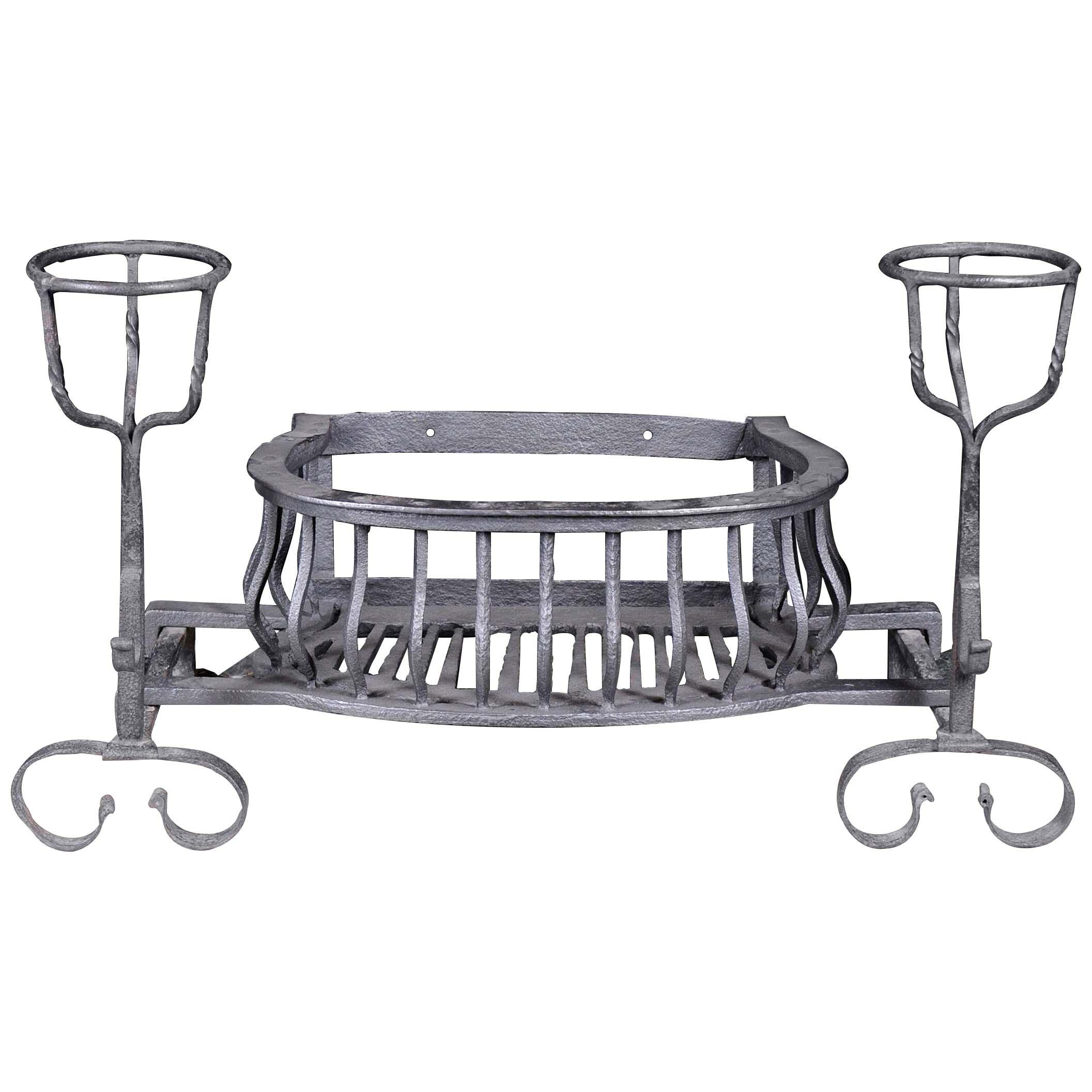 A Large Arts and Crafts Antique Fire Grate