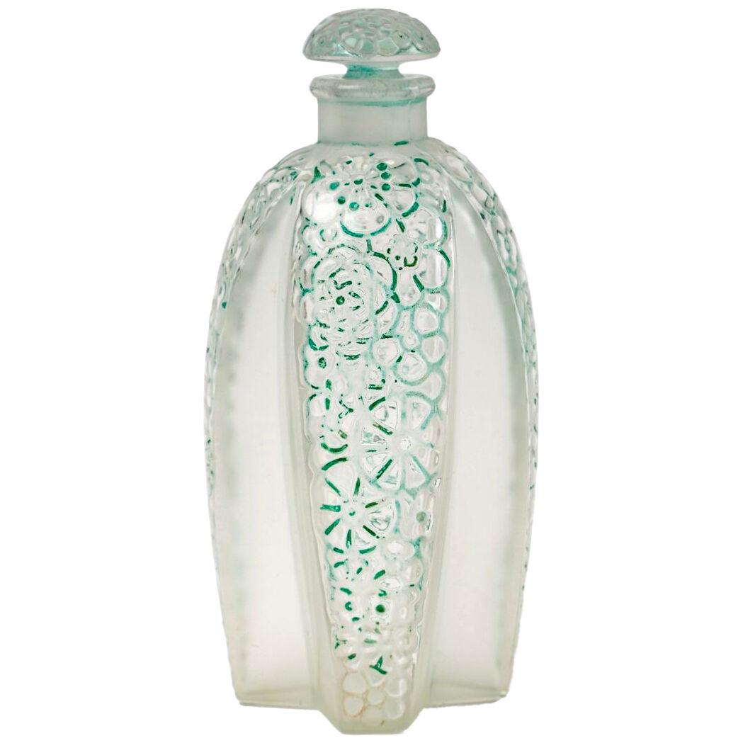 1925 René Lalique Perfume Bottle Toutes Les Fleurs Glass Green Patina Gabilla