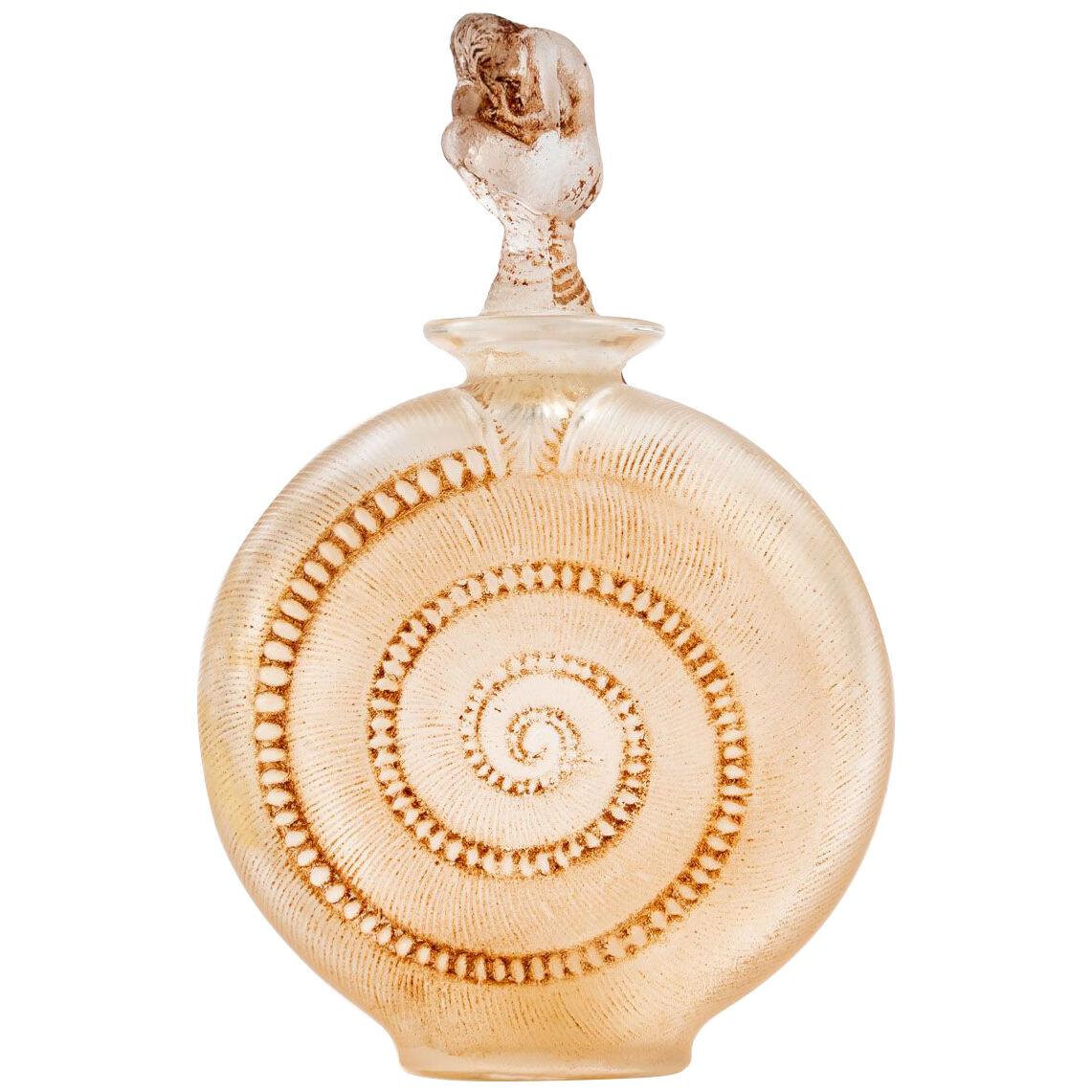 1914 René Lalique - Perfume Bottle Le Succes For d'Orsay Glass Sepia Patina