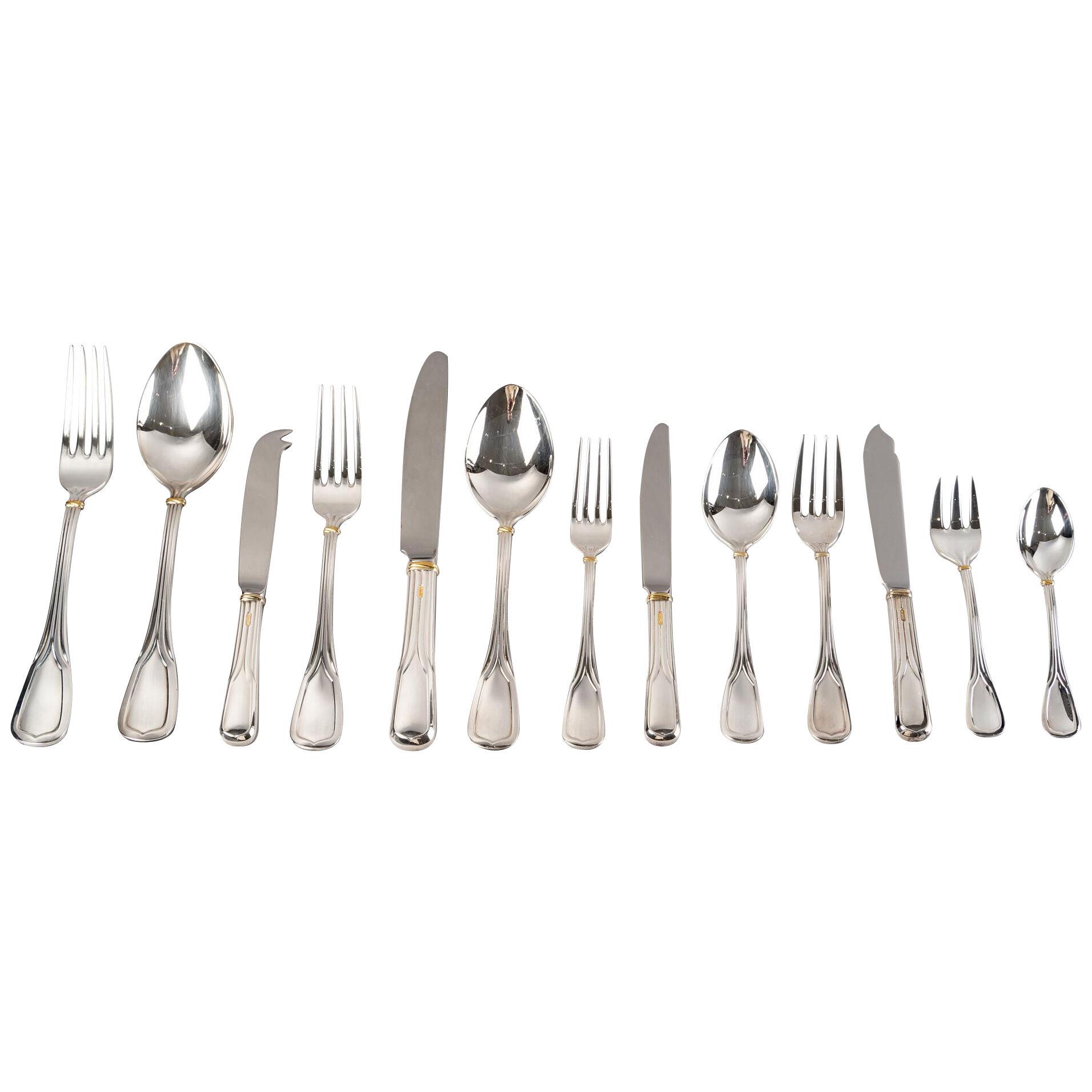 Cartier La Maison Du Prince - Cutlery Flatware Silver Plated 110 Pieces In Box
