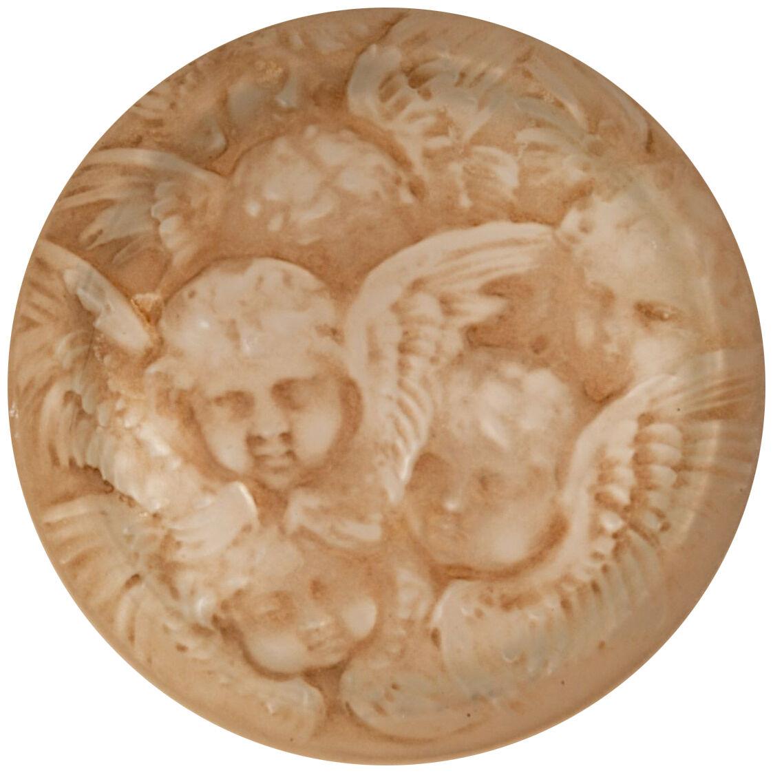 1919 René Lalique - Box Anges Frosted Glass With  Sepia Patina