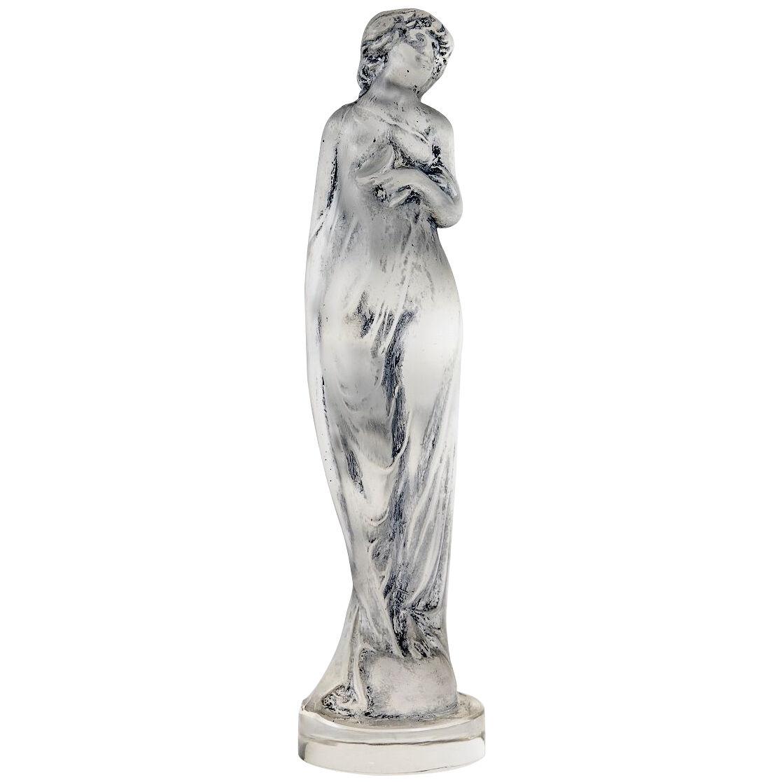 1912 René Lalique - Statuette Moyenne Voilée Frosted Glass With Blue Patina