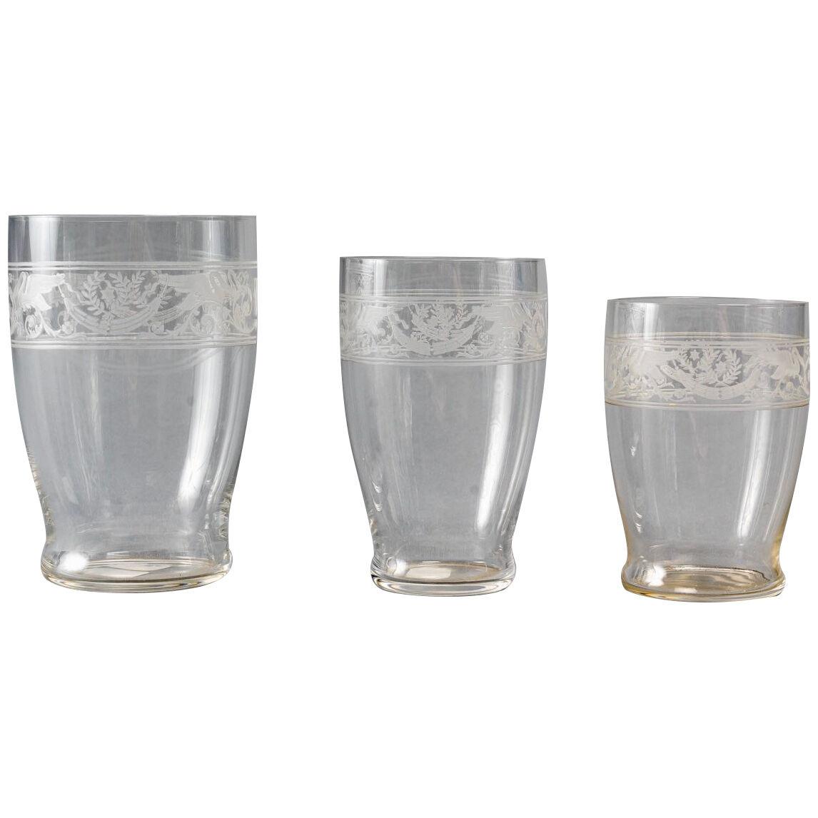 Baccarat - Tumblers Glasses Set Swans Crystal - 32 Pieces
