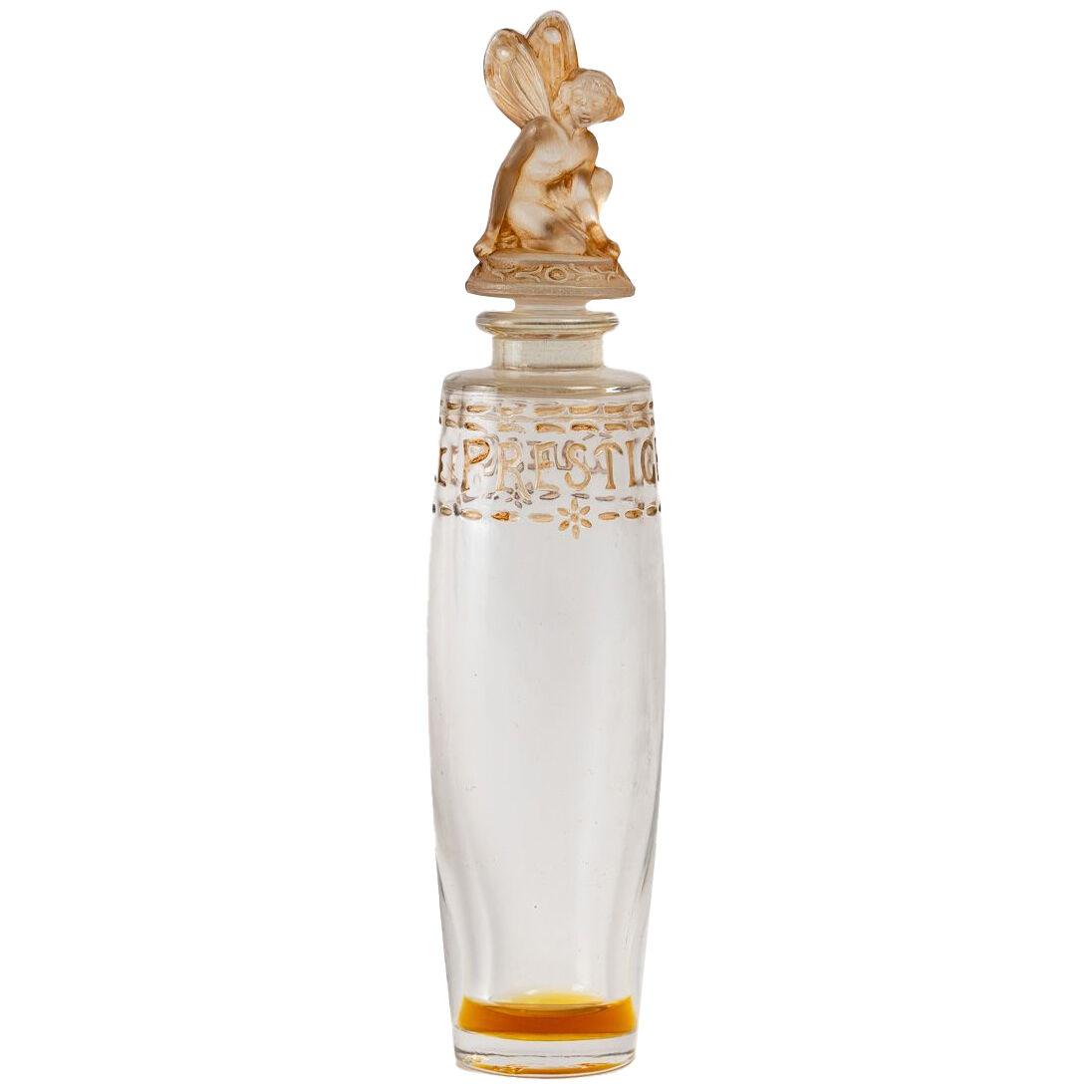 1925 Julien Viard Perfume Bottle Le Prestige Pour Gueldy Glass Sepia Patina
