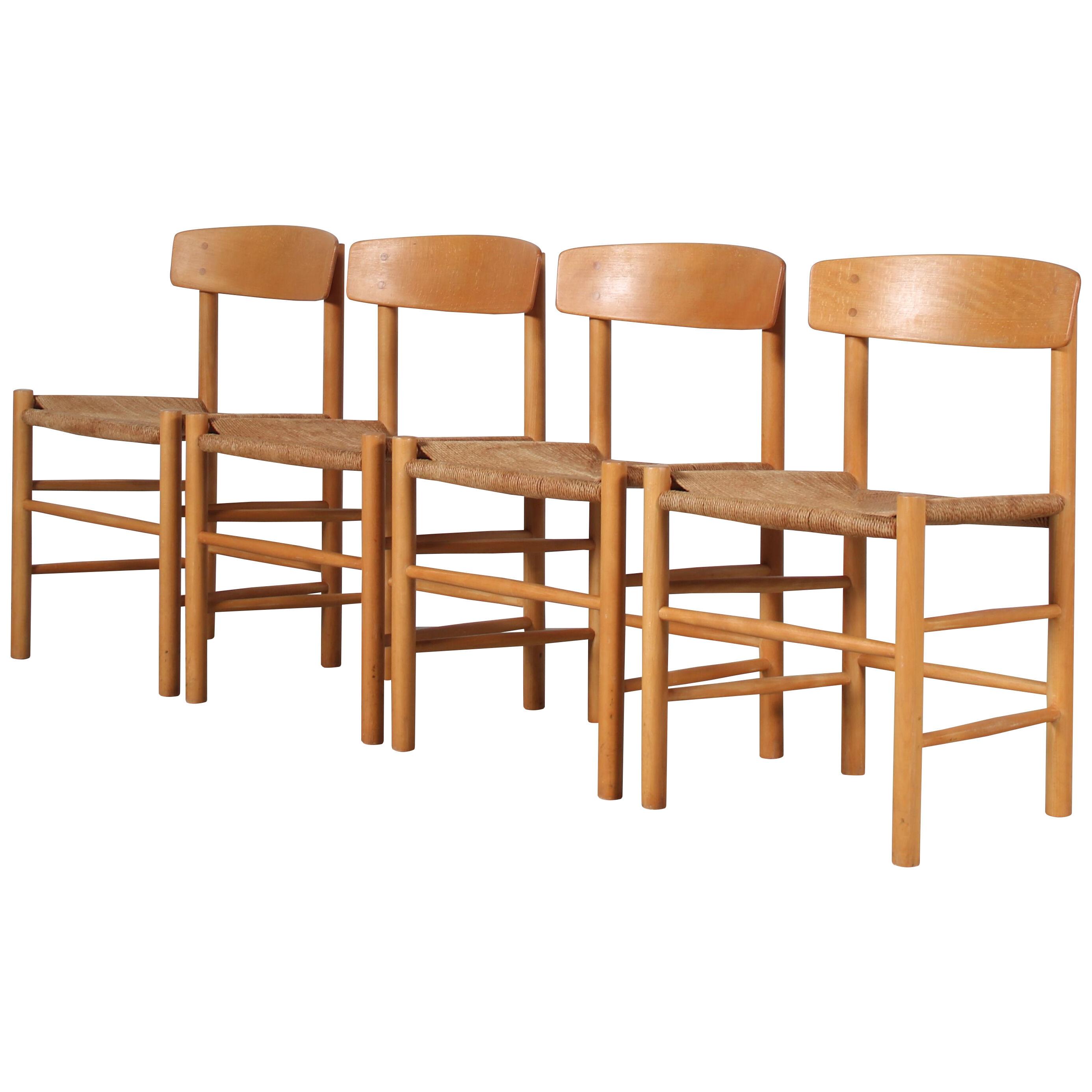 “Shaker” Dining Chairs by Borge Mogensen for FDB Mobler, Denmark 1960