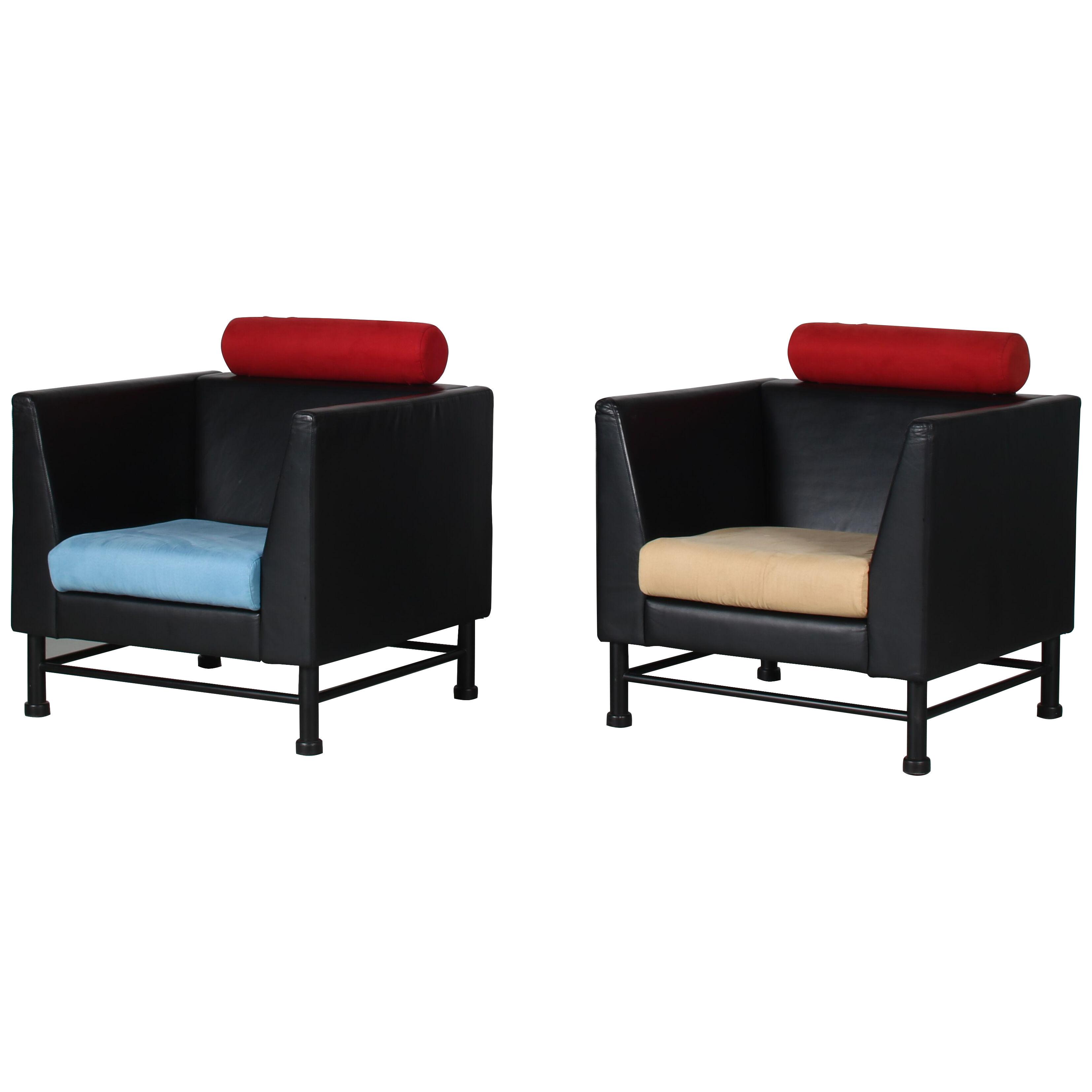 Pair of “East Side” Chairs by Ettore Sottsass for Knoll International, USA 1980