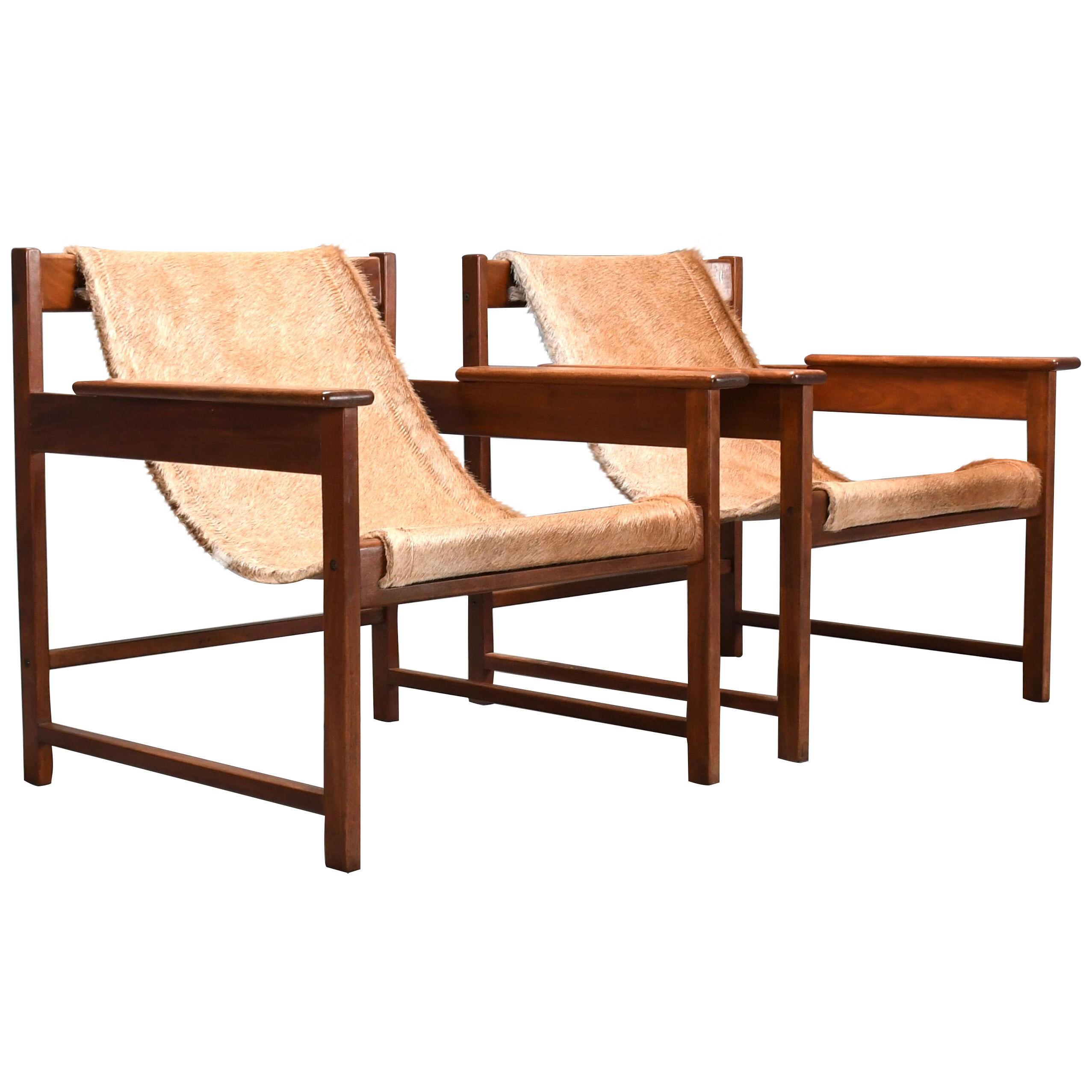Pair of ‘Lia’ Armchairs by Sérgio Rodrigues, Brazil, 1962, Jacaranda and Cowhide