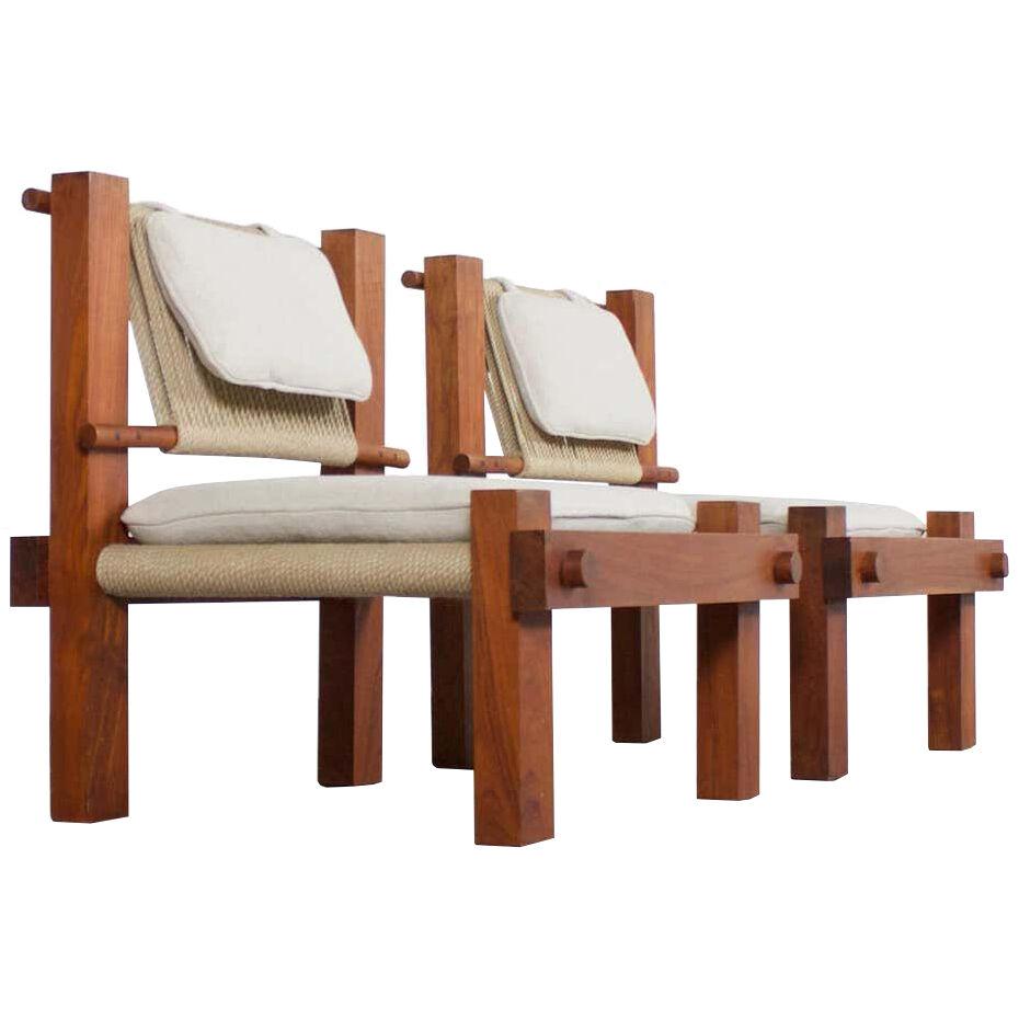Very Rare 1960s Lounge Chairs by Mini Boga for Taaru, India, 1960s