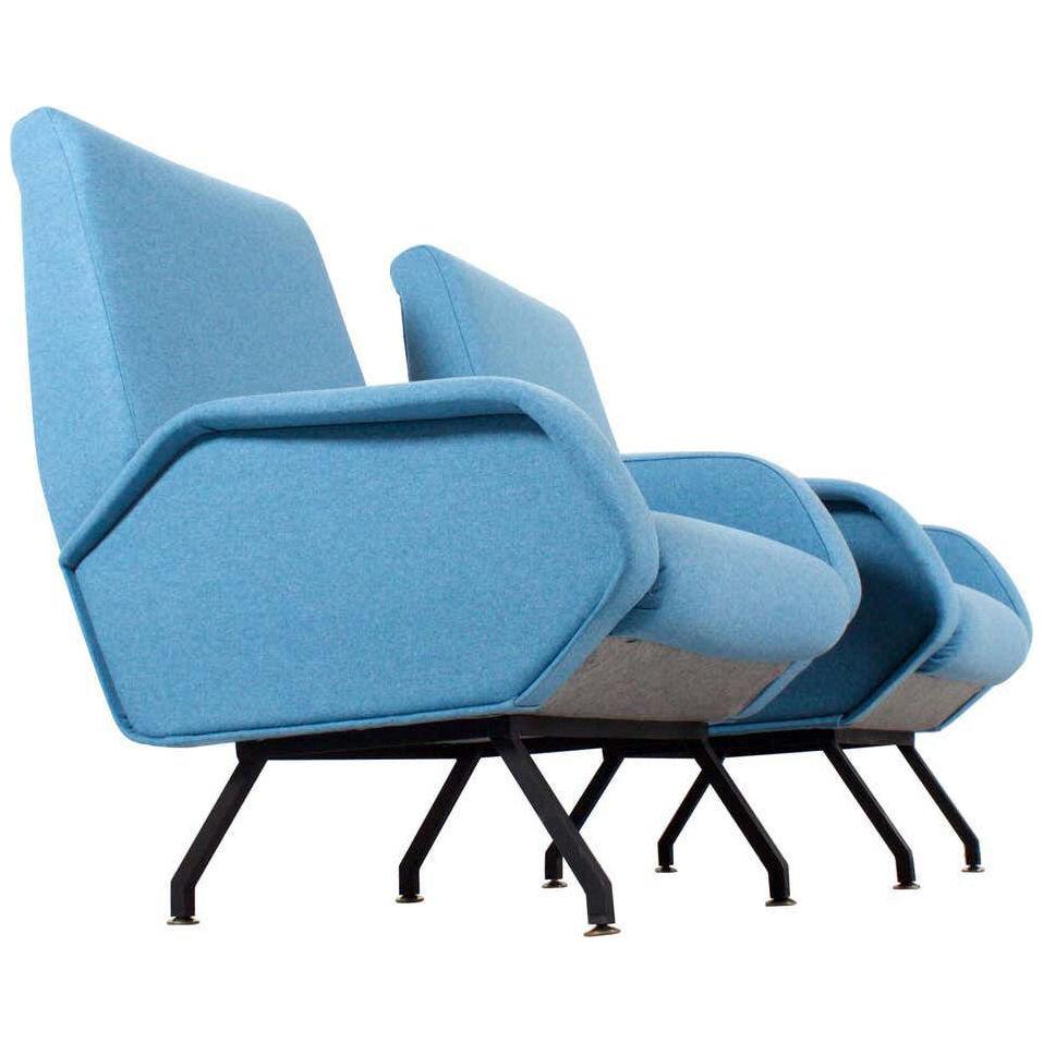 Pair of Italian Midcentury Lounge Chairs Marco Zanuso Style