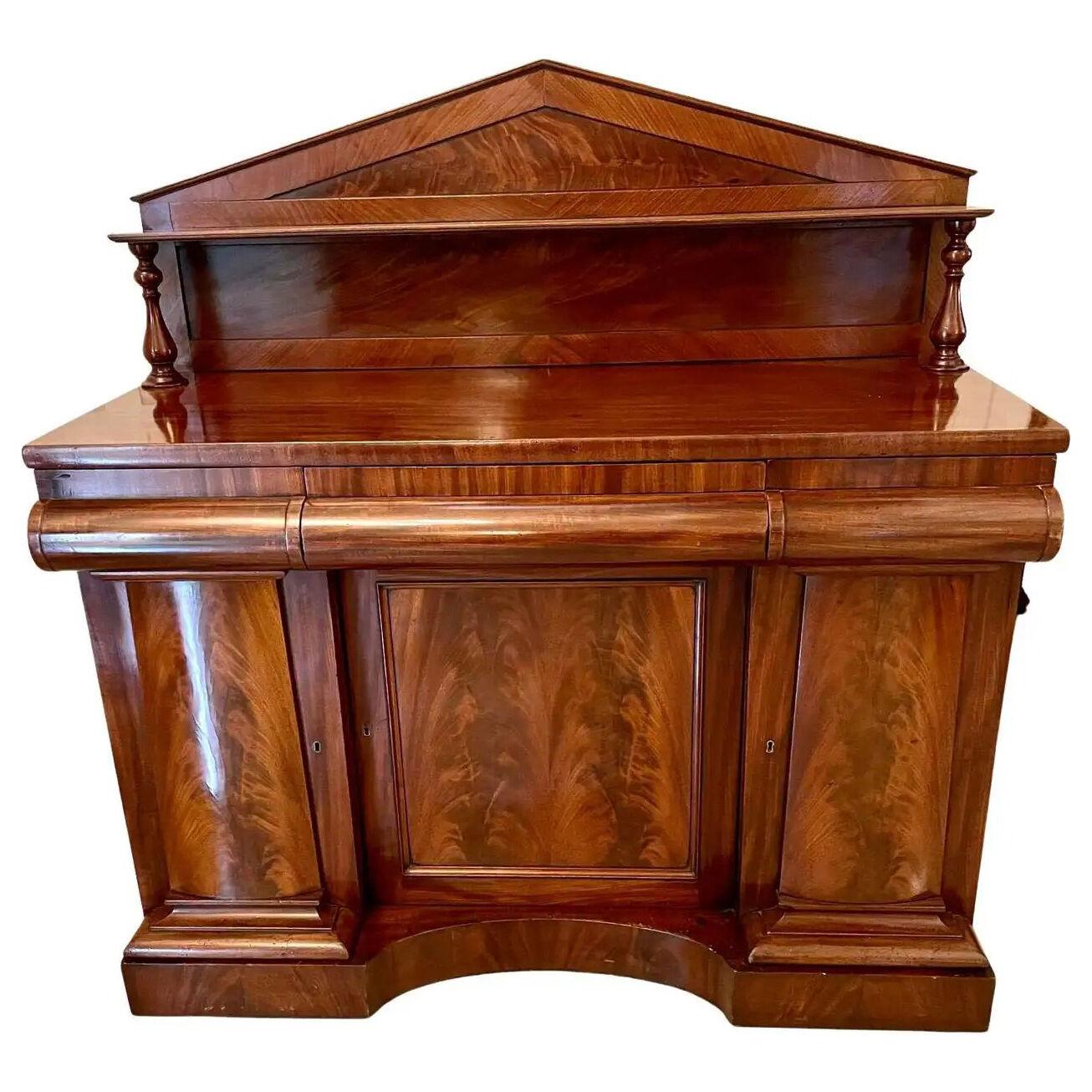 Quality Antique William IV Figured Mahogany Sideboard