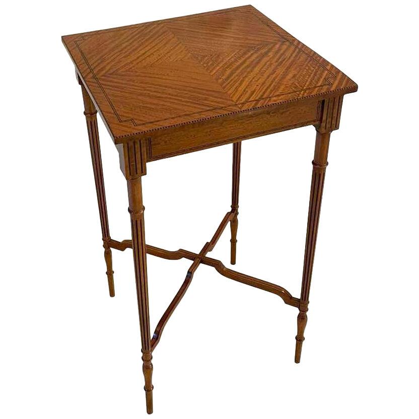 Quality Antique Edwardian Satinwood Inlaid Lamp Table