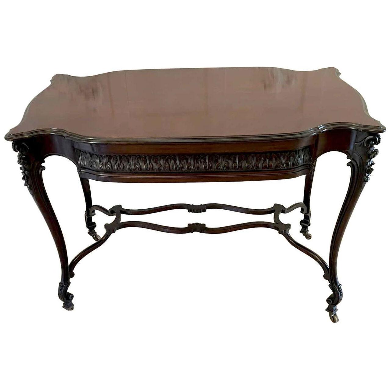 Outstanding Quality Antique Victorian Carved Mahogany Freestanding Centre Table