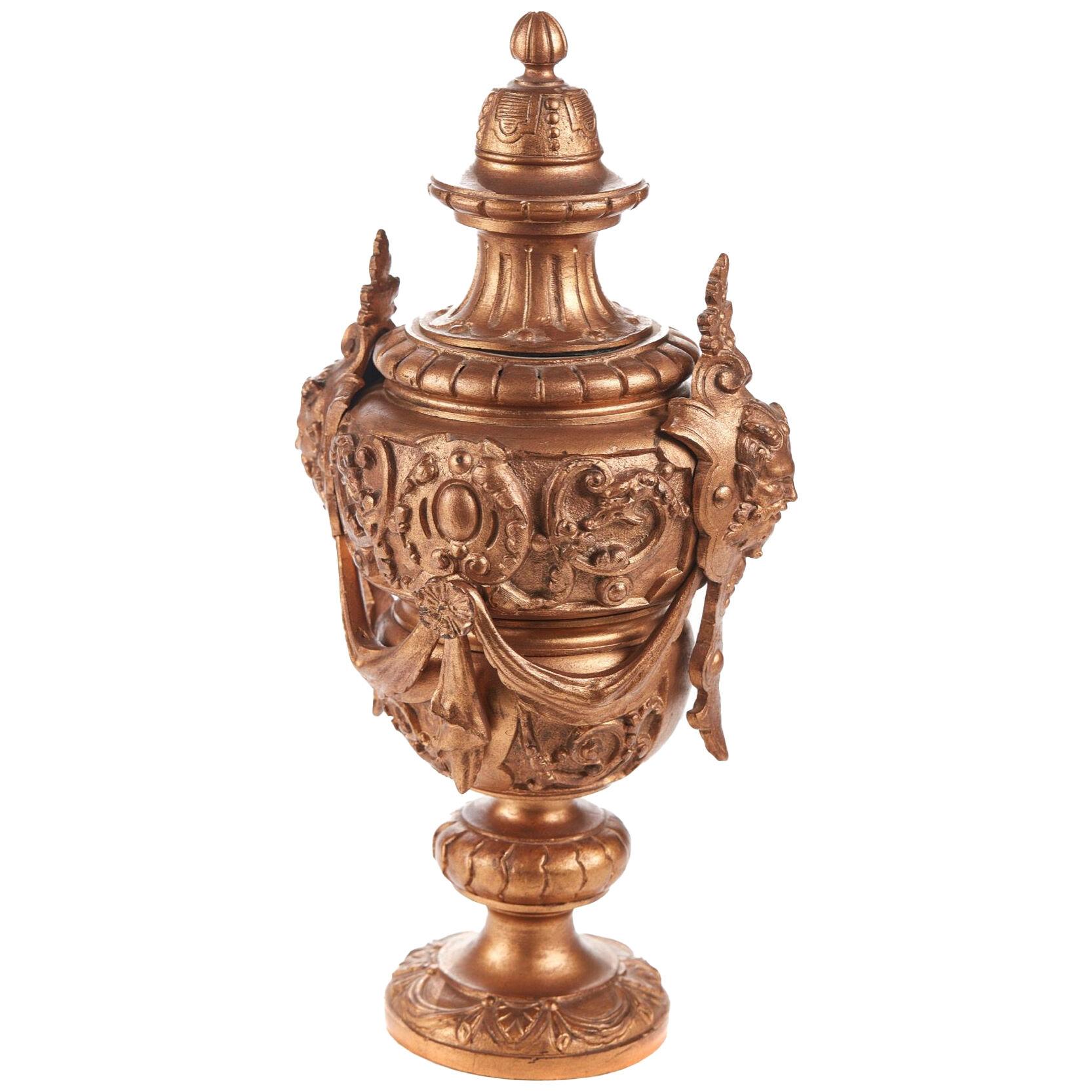 Antique French Ornate Gilded Urn