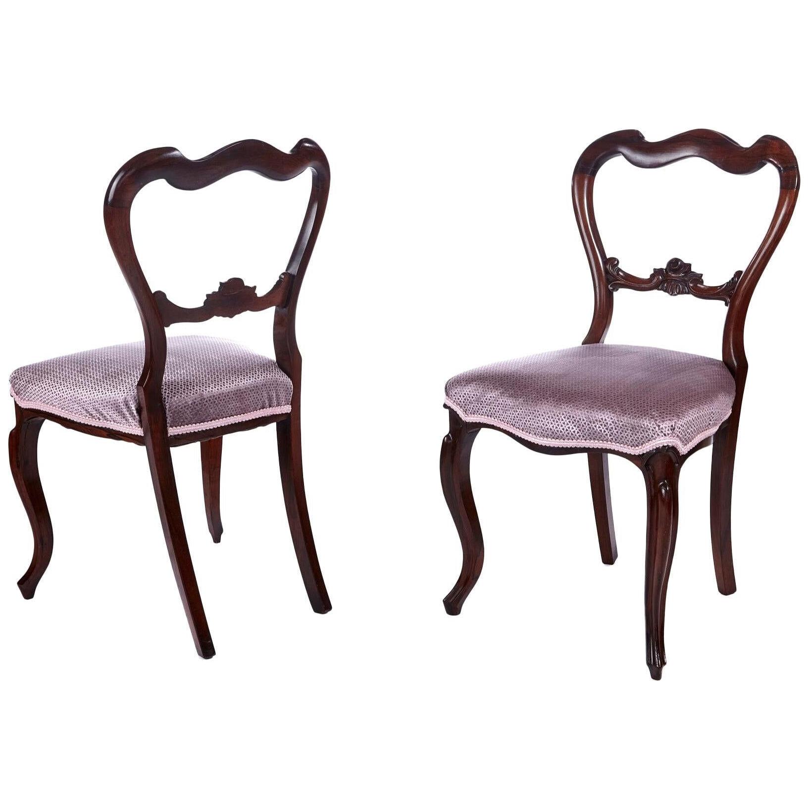 Quality Pair of Victorian Rosewood Side/Desk Chairs