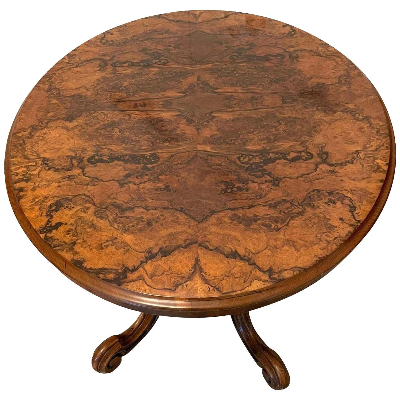 Outstanding Quality Antique Victorian Oval Burr Walnut Centre Table