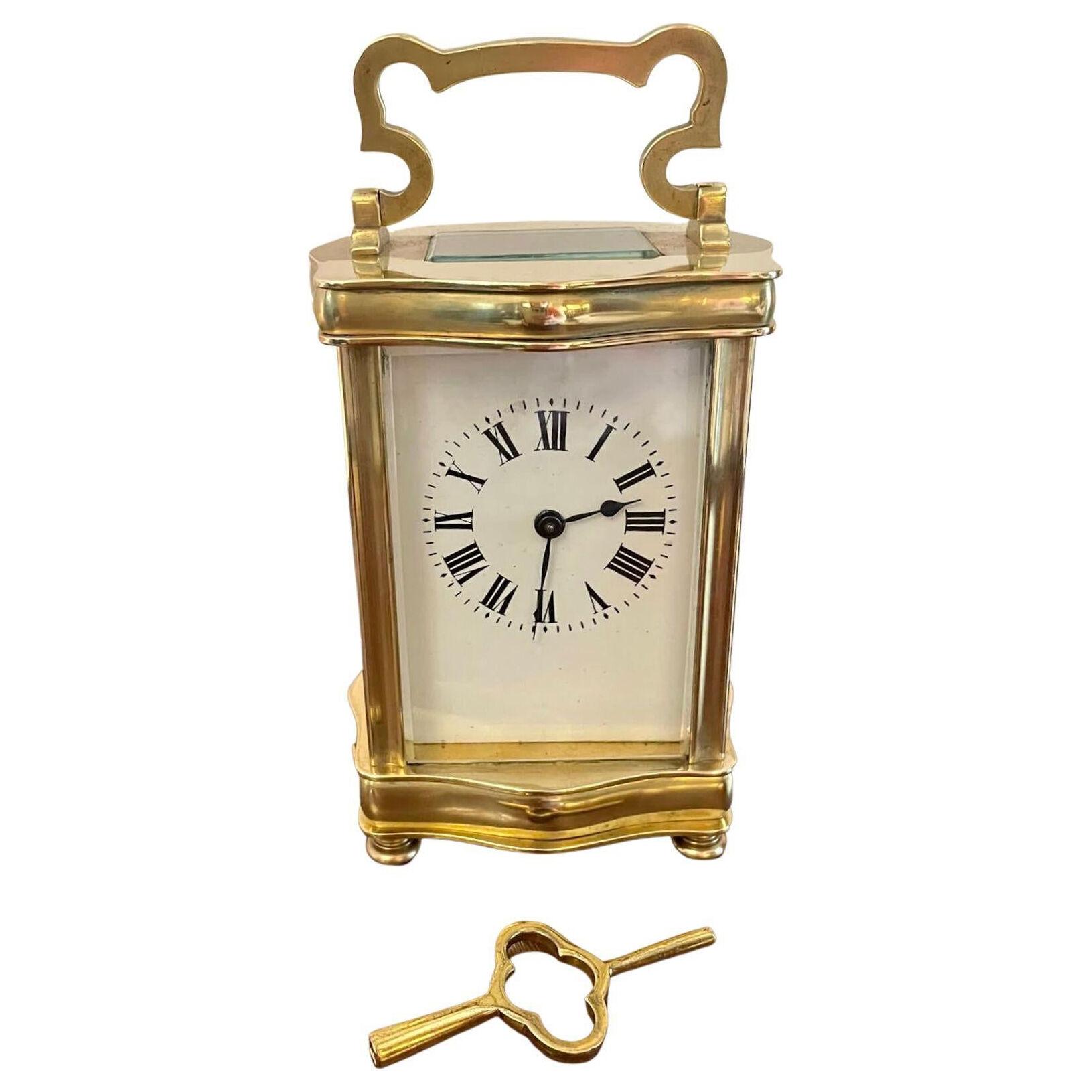 Antique French Quality Brass Carriage Clock