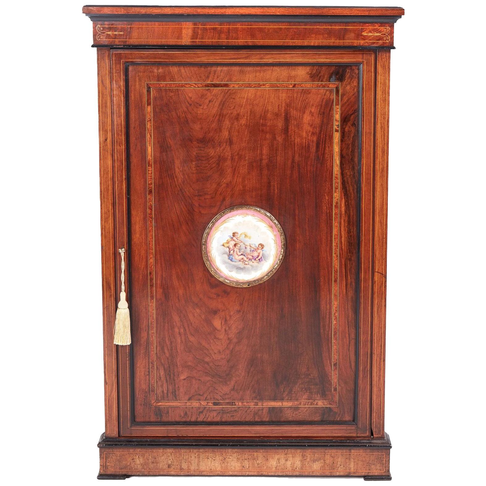 Finest Quality Victorian Inlaid Walnut Corner Cabinet