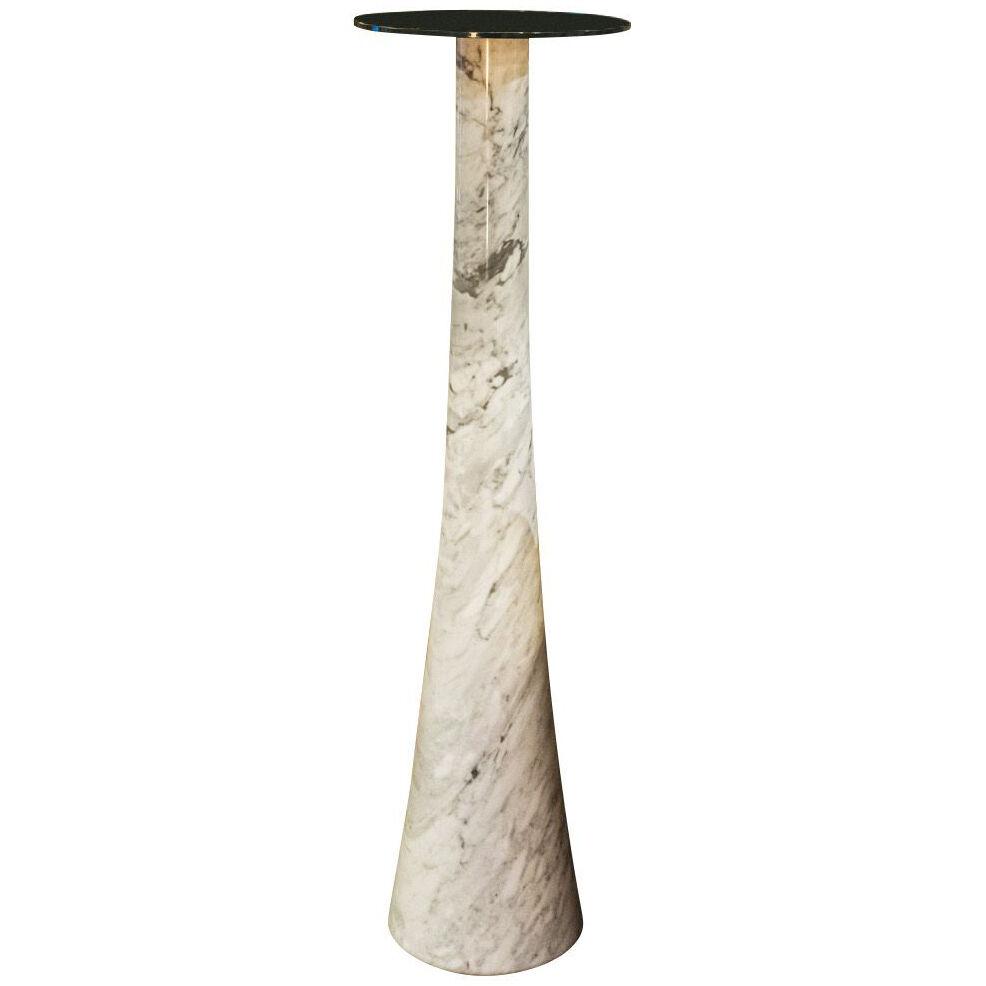 Angelo Mangiarotti, Pedestal table, Marble and glass, circa 1980, Italy 