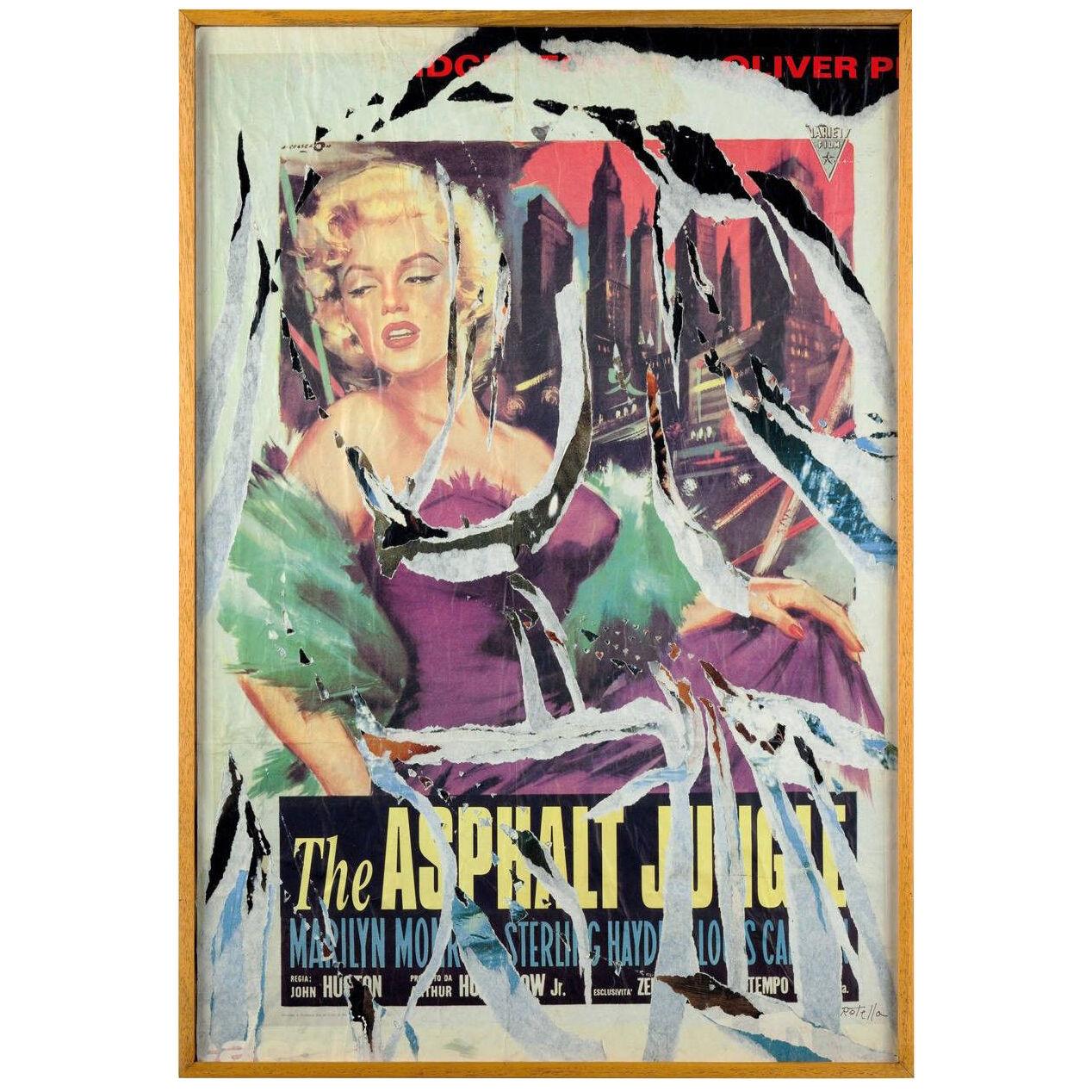 Mimmo Rotella, "Marylin sola", Lacerated poster, 1999, Italy. 