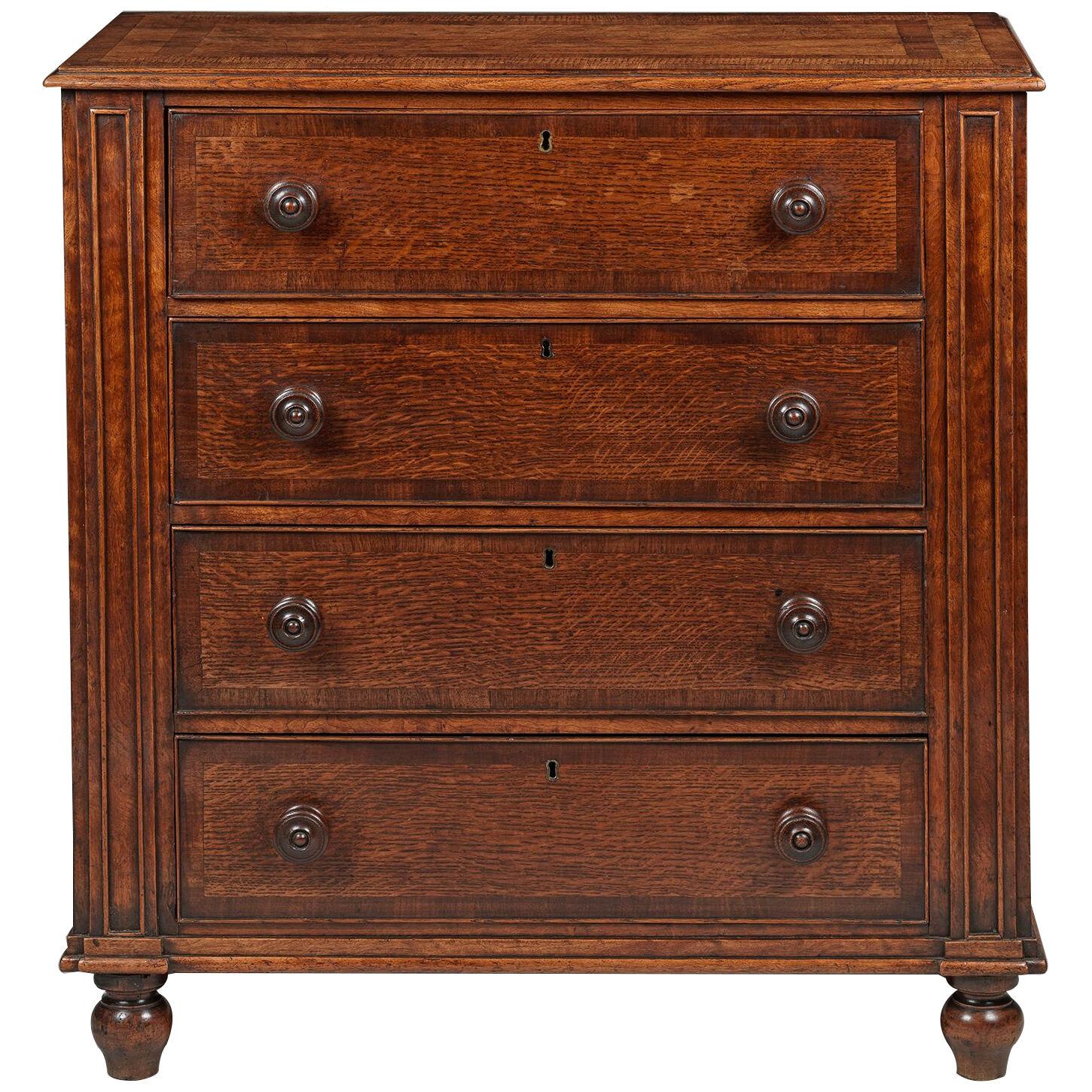 Regency period oak chest of drawers