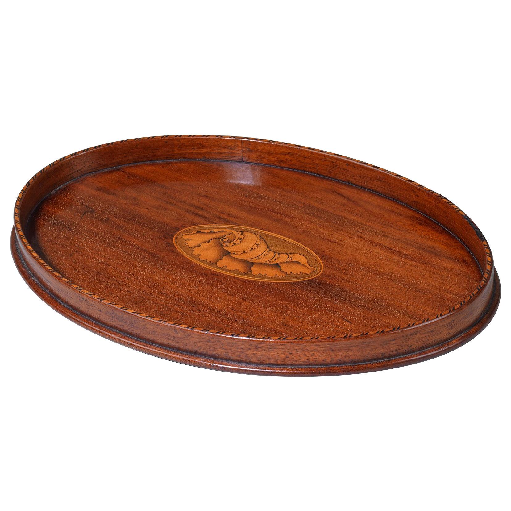 Small Georgian mahogany oval tray