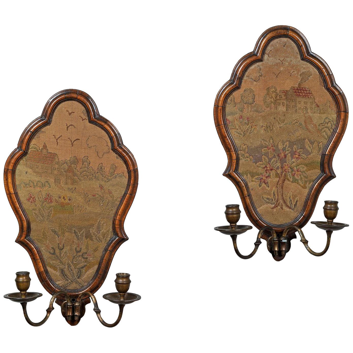 Pair of Queen Anne style wall sconces