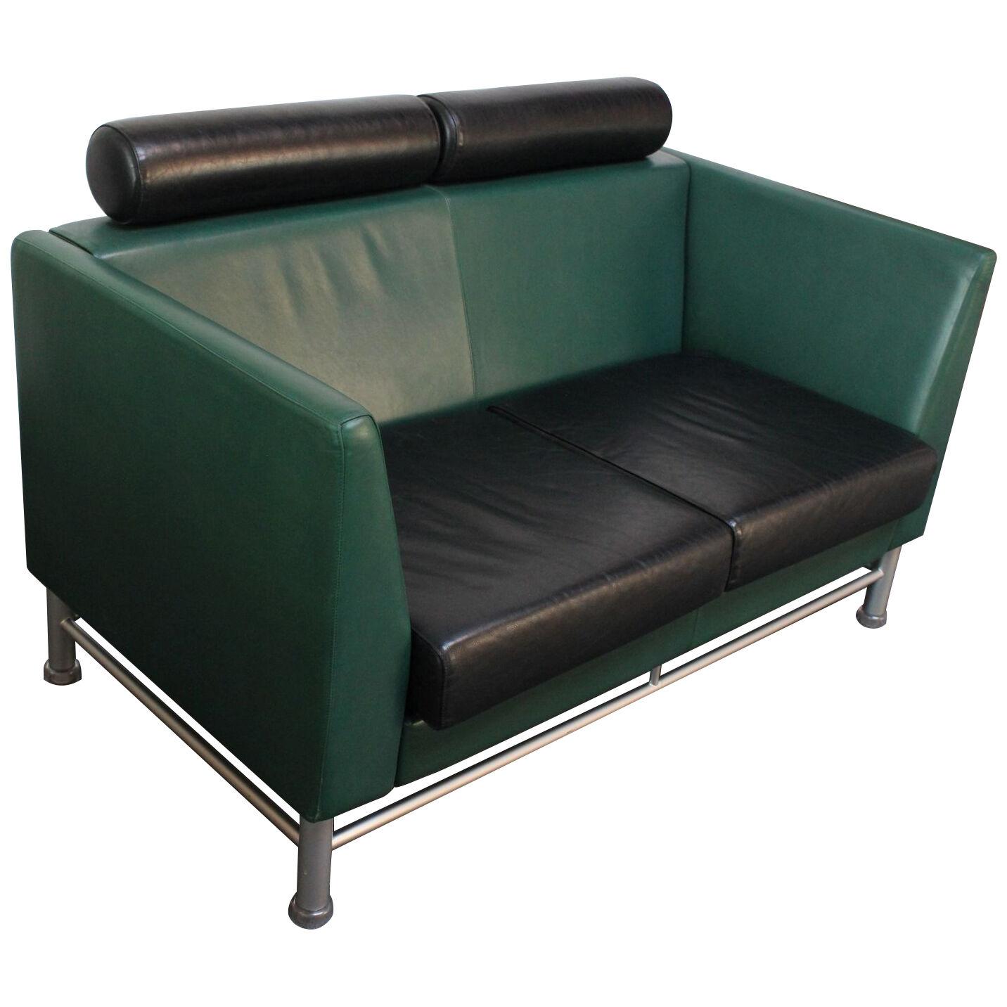 Postmodern Leather "East Side" Sofa Designed by Ettore Sottsass for Knoll