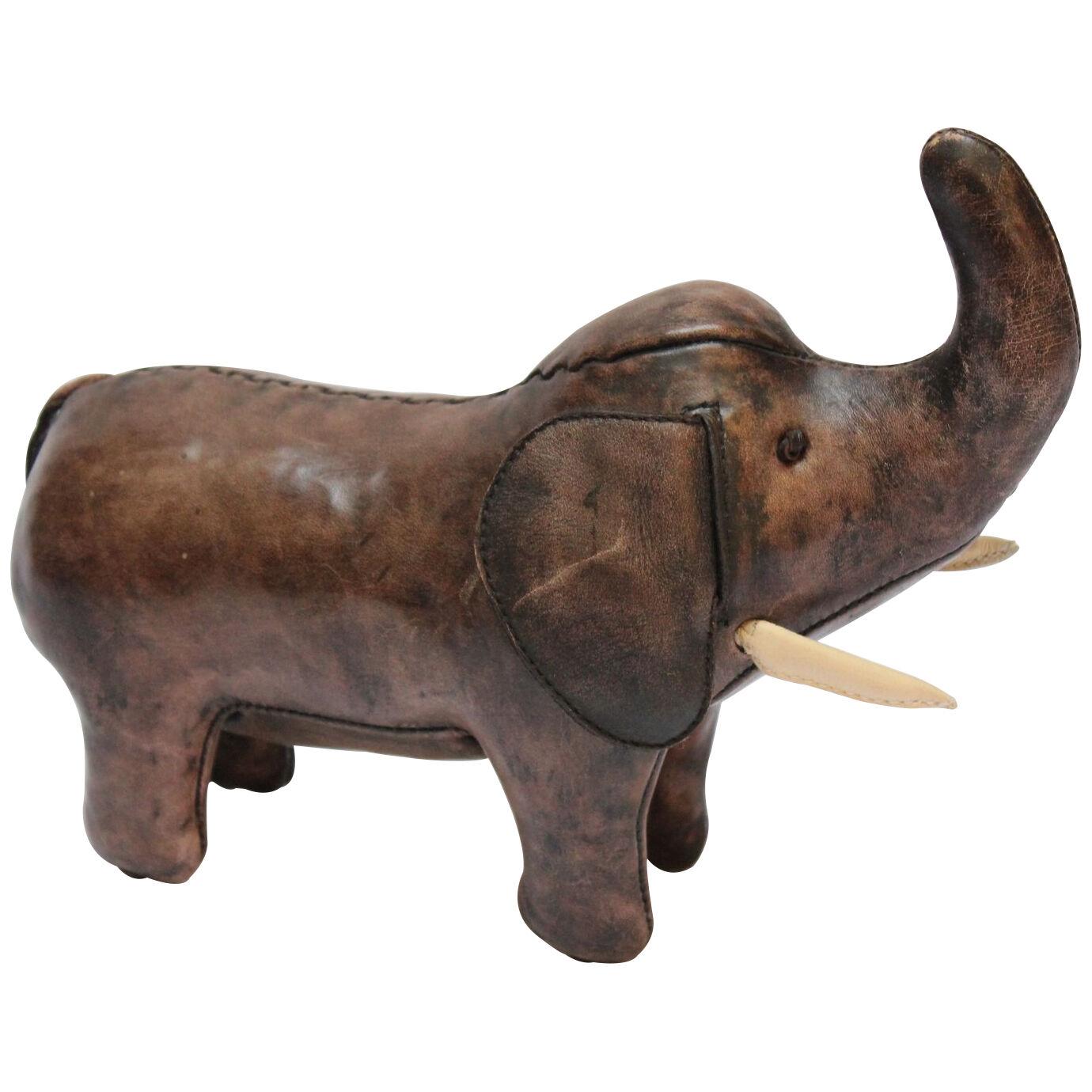 Vintage Hand-Dyed Leather Elephant After Dmitiri Omersa
