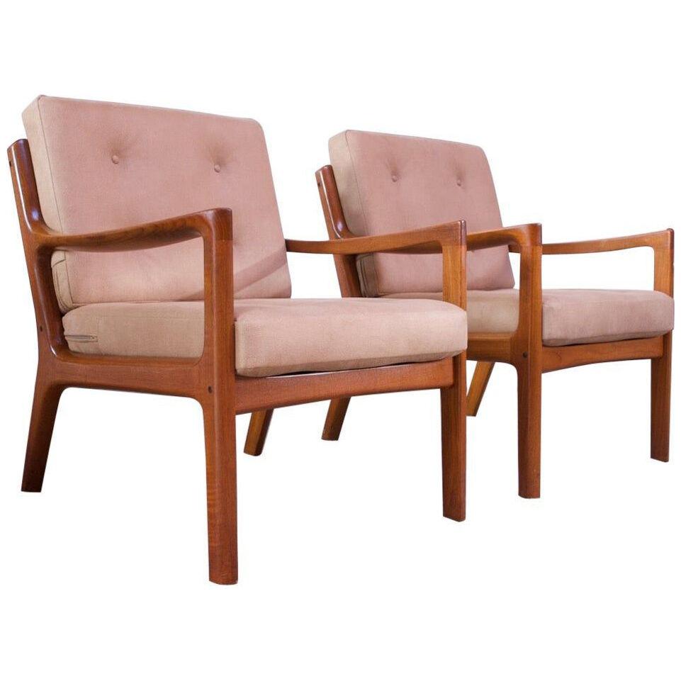 Pair of Ole Wanscher for France and Son "Senator" Chairs in Teak 