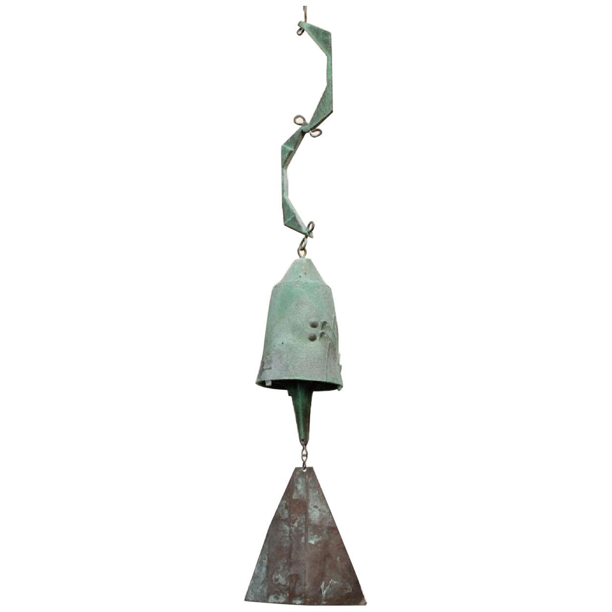Mid-Century Verdigris Bronze Bell / Wind Chime by Paolo Soleri for Arconsanti
