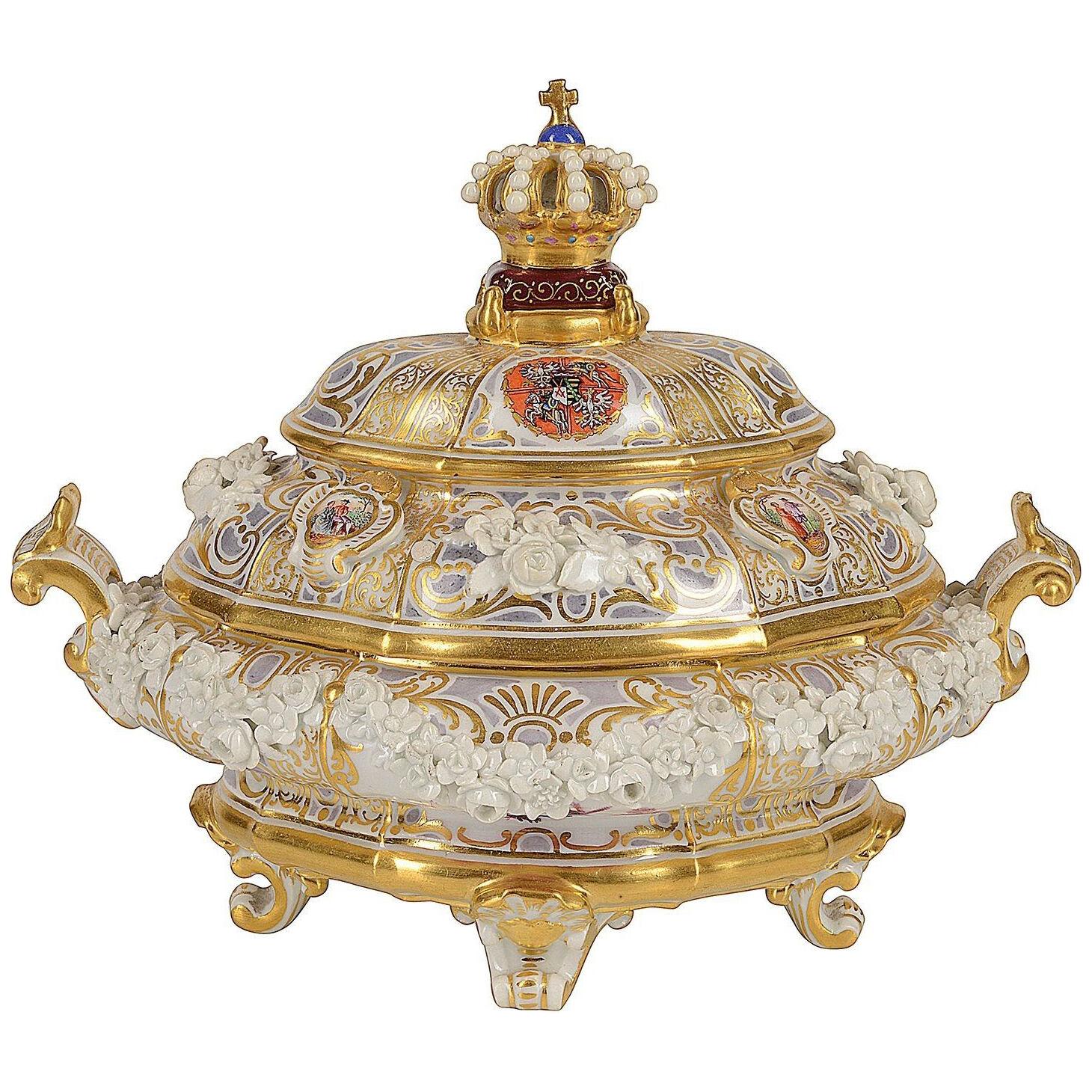 19th Century Meissen Tureen with family crest.