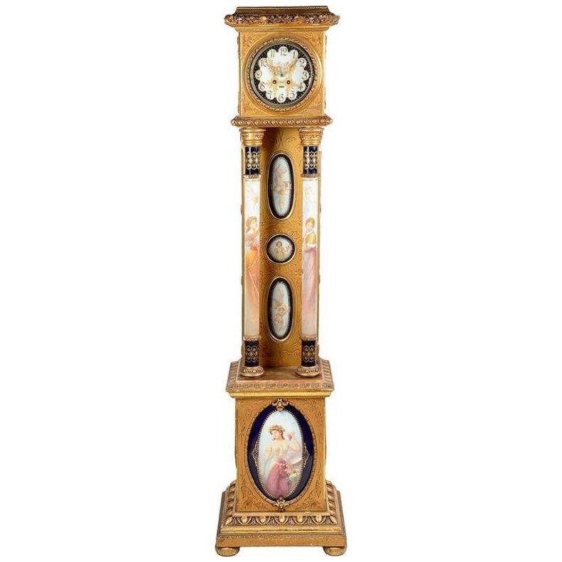 19th Century Sevres Style Long Case Clock