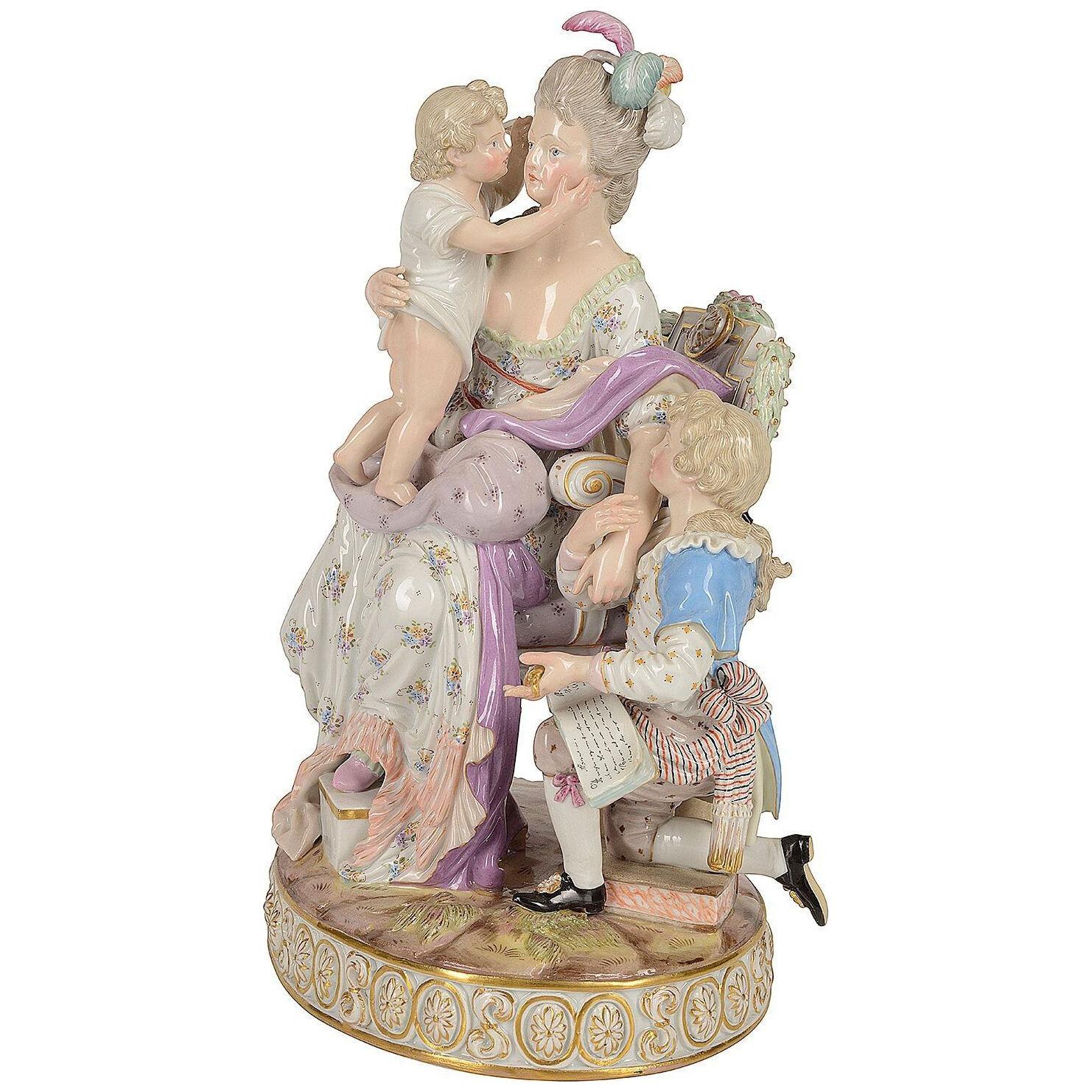 Meissen group 'A good mother' 19th Century