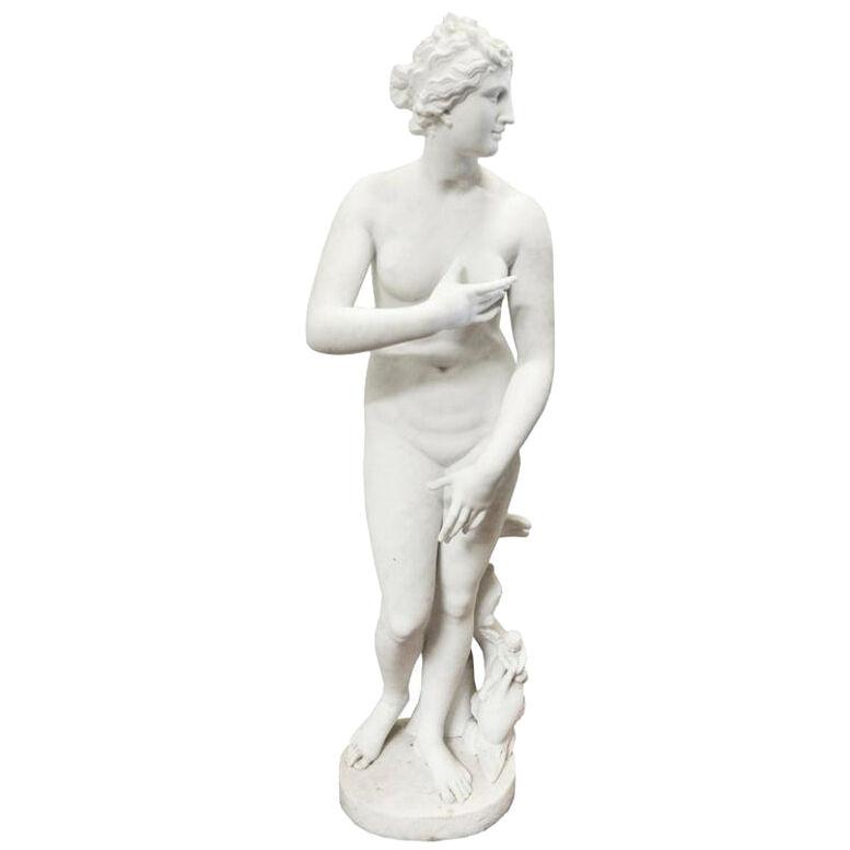 Italian Carrara Marble Statue of Venus De Medici, 19th Century