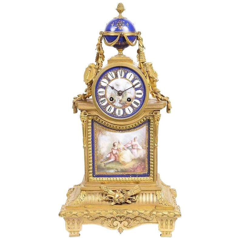 Sevres Style 19th Century Mantel Clock