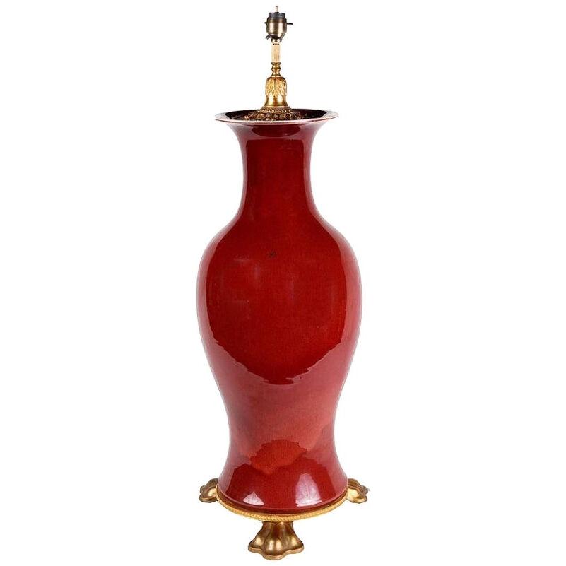 Chinese 19th Century Sang Du Bouf Vase or Lamp