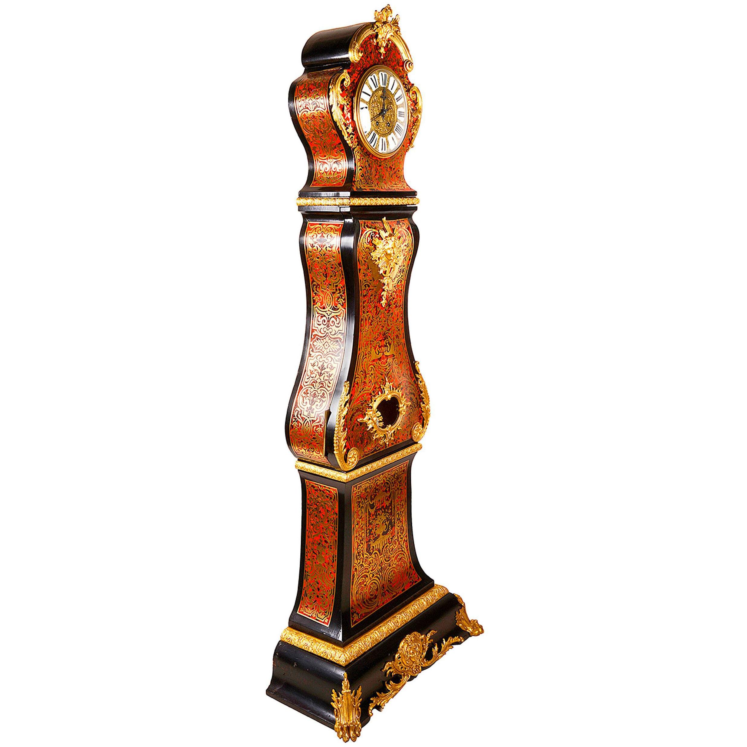 19th Century French Boulle Longcase Clock