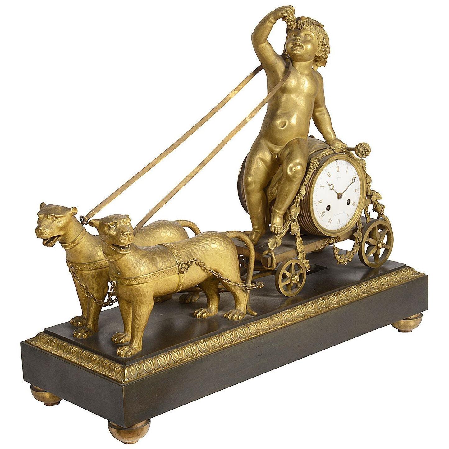 Fine French Empire period mantel clock by Lépine.