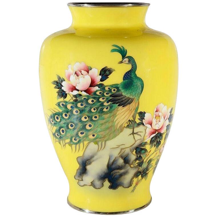 Japanese Cloisonné Enamel Vase, circa 1930-1950