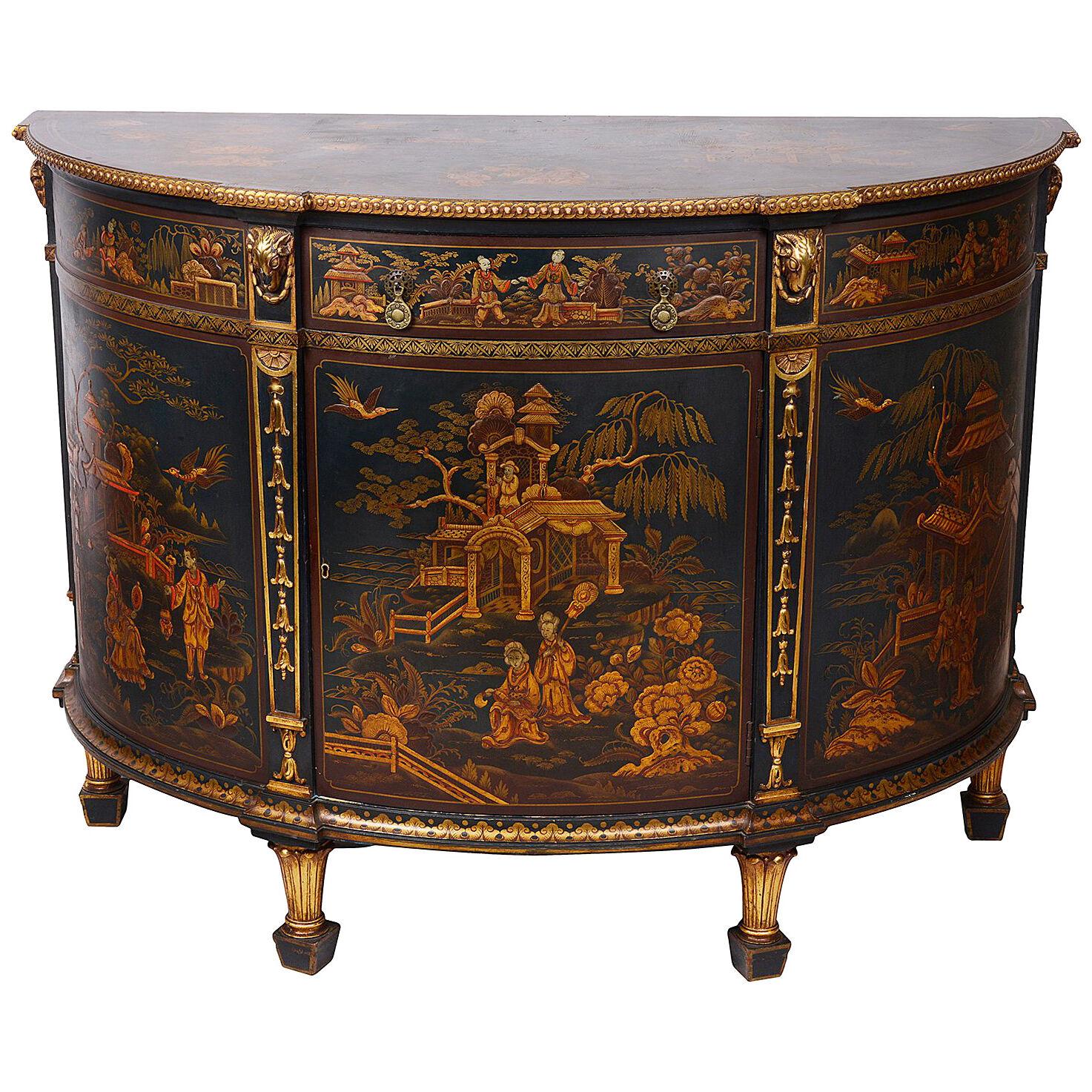 Chinoserie Lacquer Side Cabinet