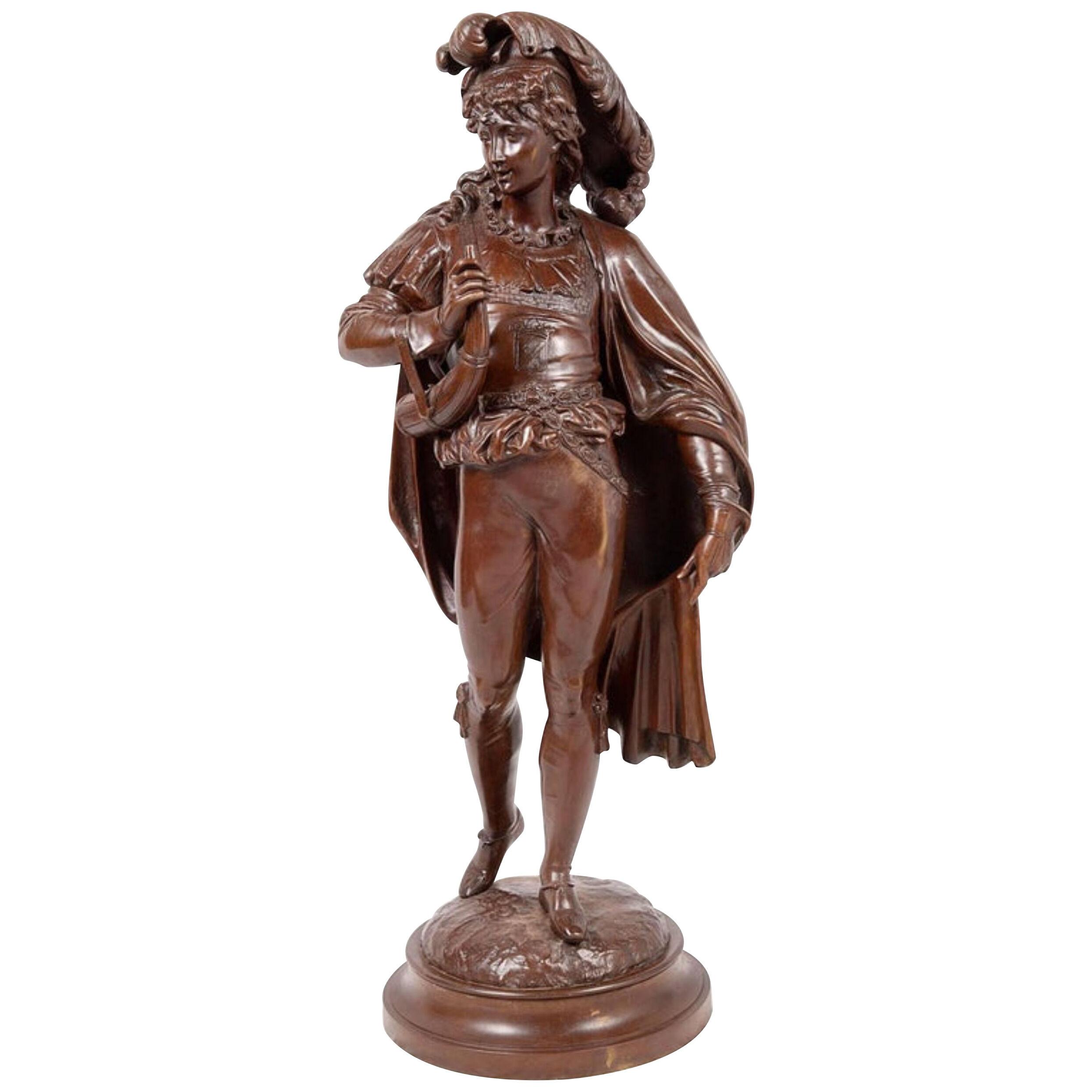 19th Century Bronze Statue of a Courtier by Duboy