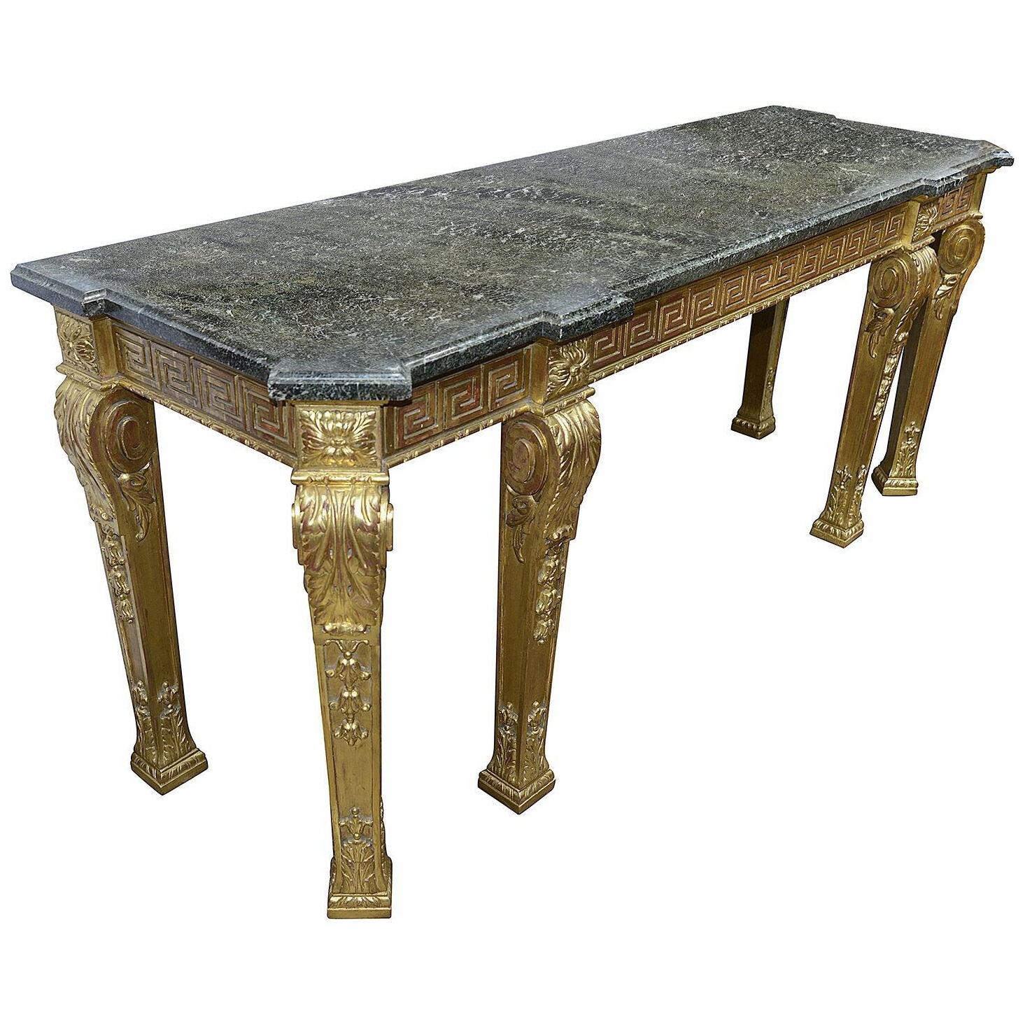 Adam influenced carevd giltwood Console table, by Charles Tozer, London