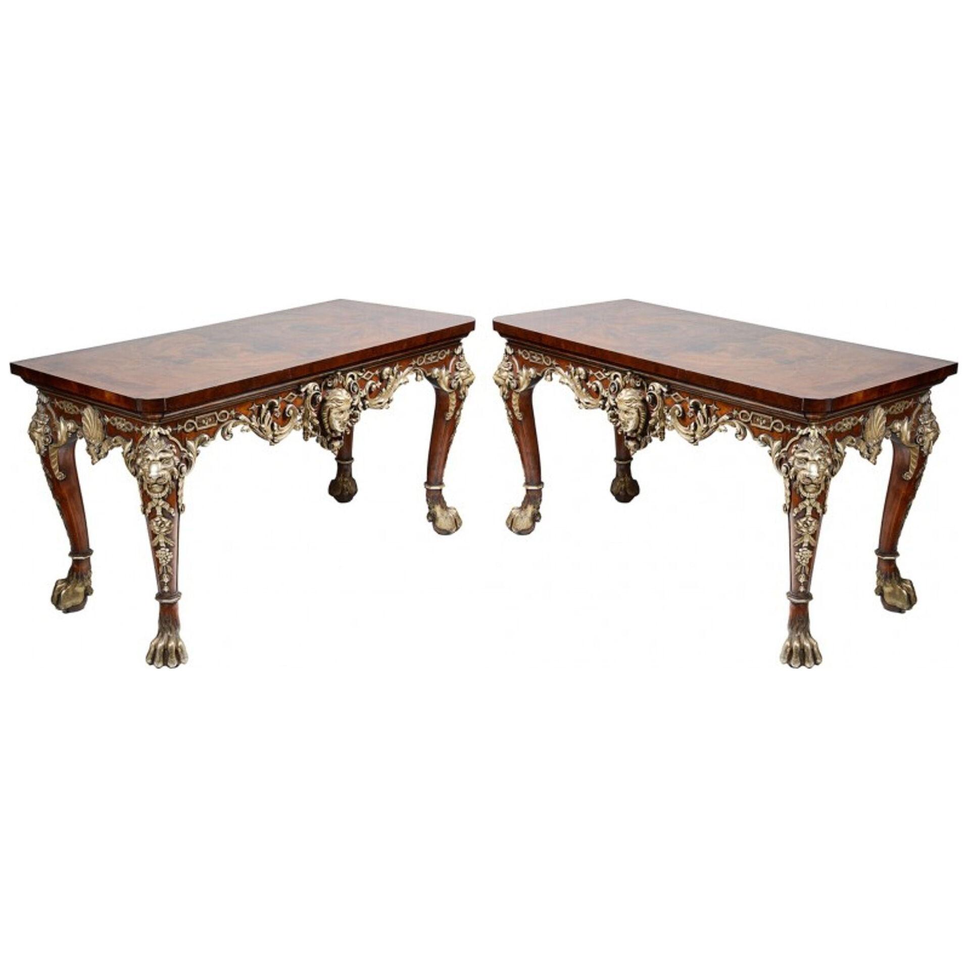 Large pair of Willaim Kent style Console tables.