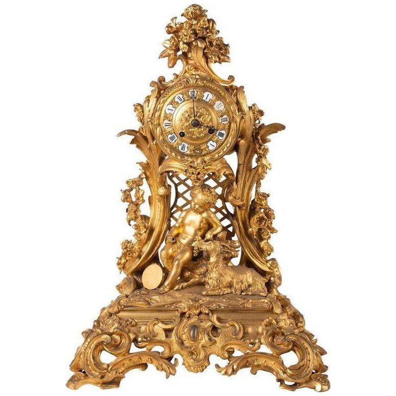 19th Century Rococo Style Mantel Clock